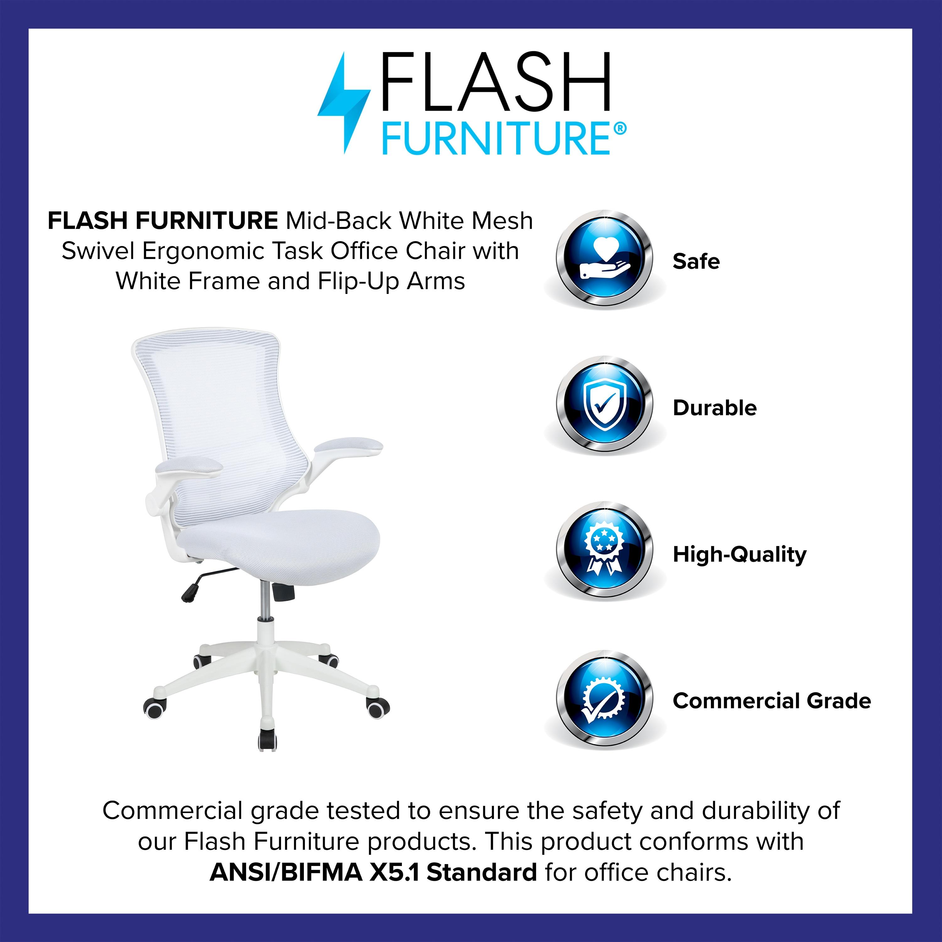 Jayetta Mid-Back Mesh Swivel Ergonomic Office Chair with Flip-Up Arms by Flash Furniture