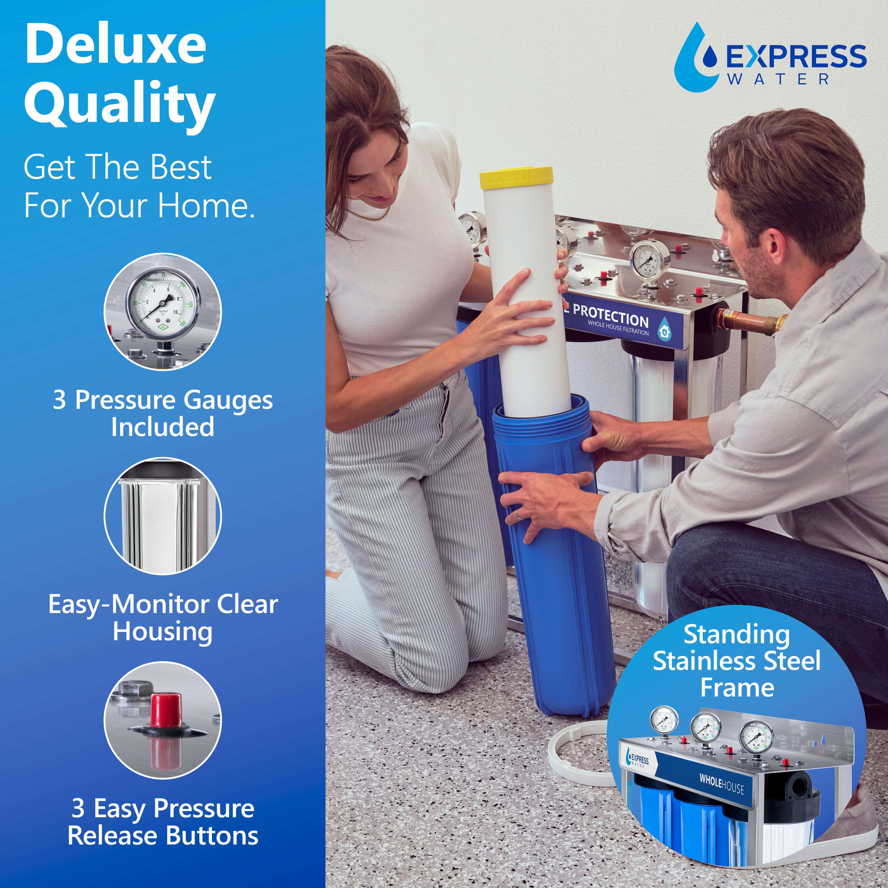 Express Water Heavy Metal and Anti-Scale 3-Stage Whole House Water Filter