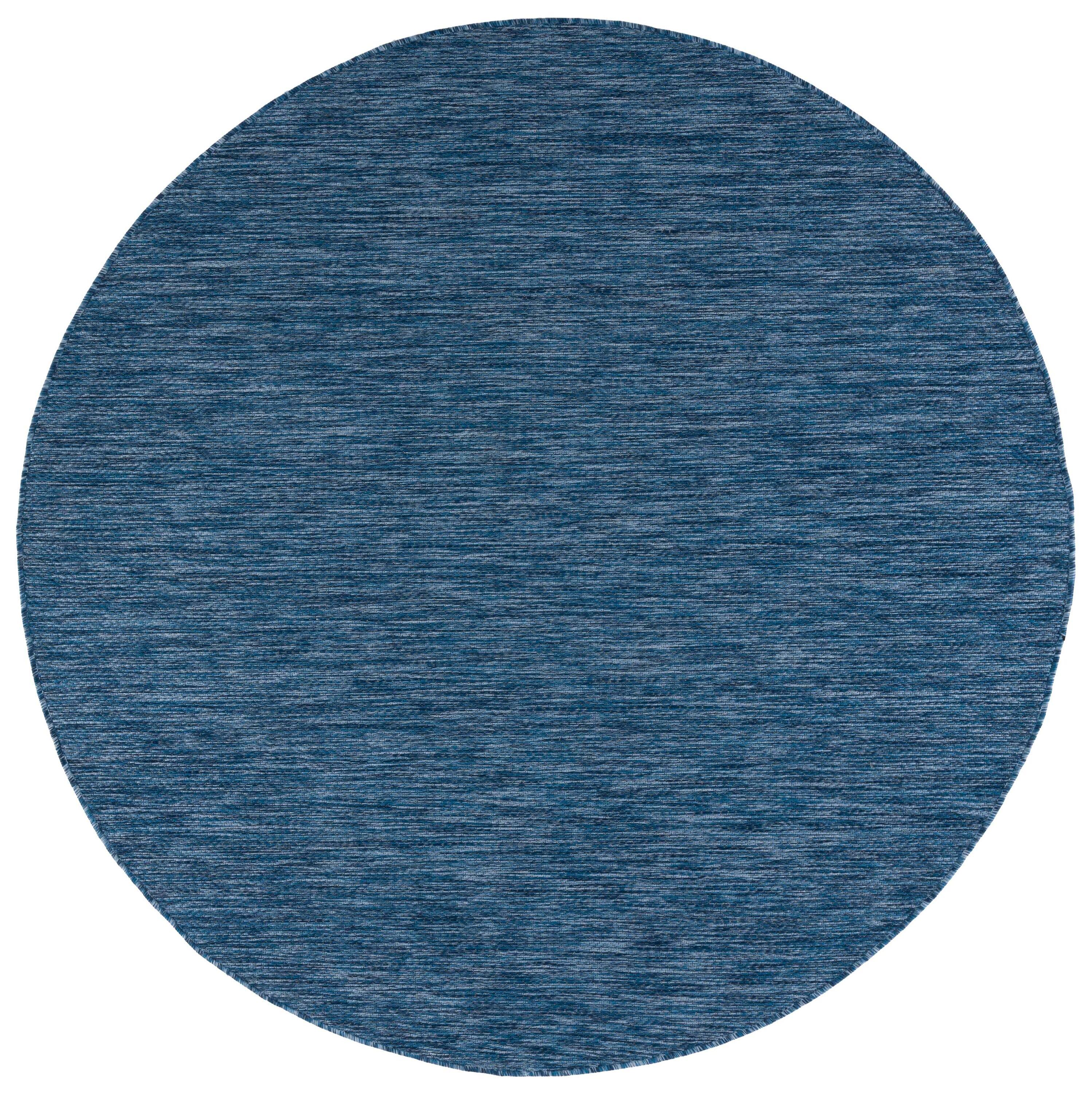 Courtyard CY8520 Power Loomed Indoor and Outdoor Area Rug - Navy/Navy - 4' Round - Safavieh