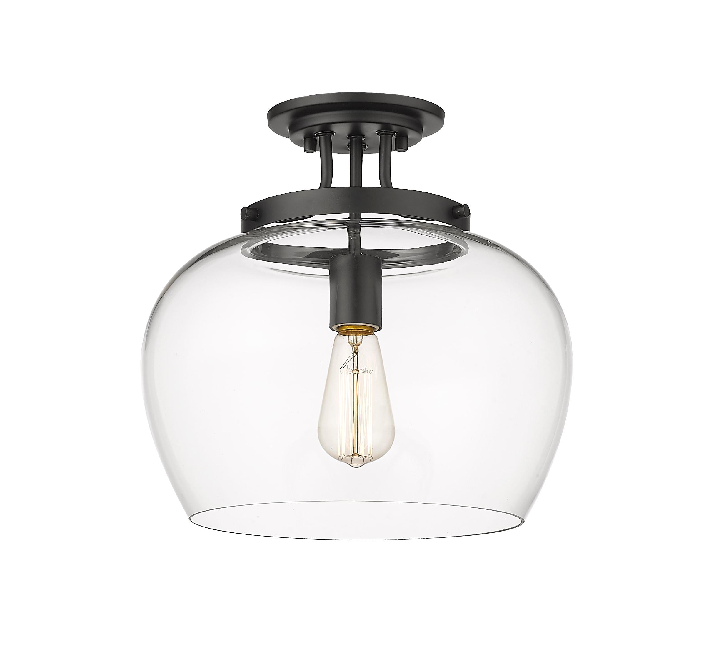 Z-Lite Joliet 1 - Light Semi-Flush Mount in  Matte Black