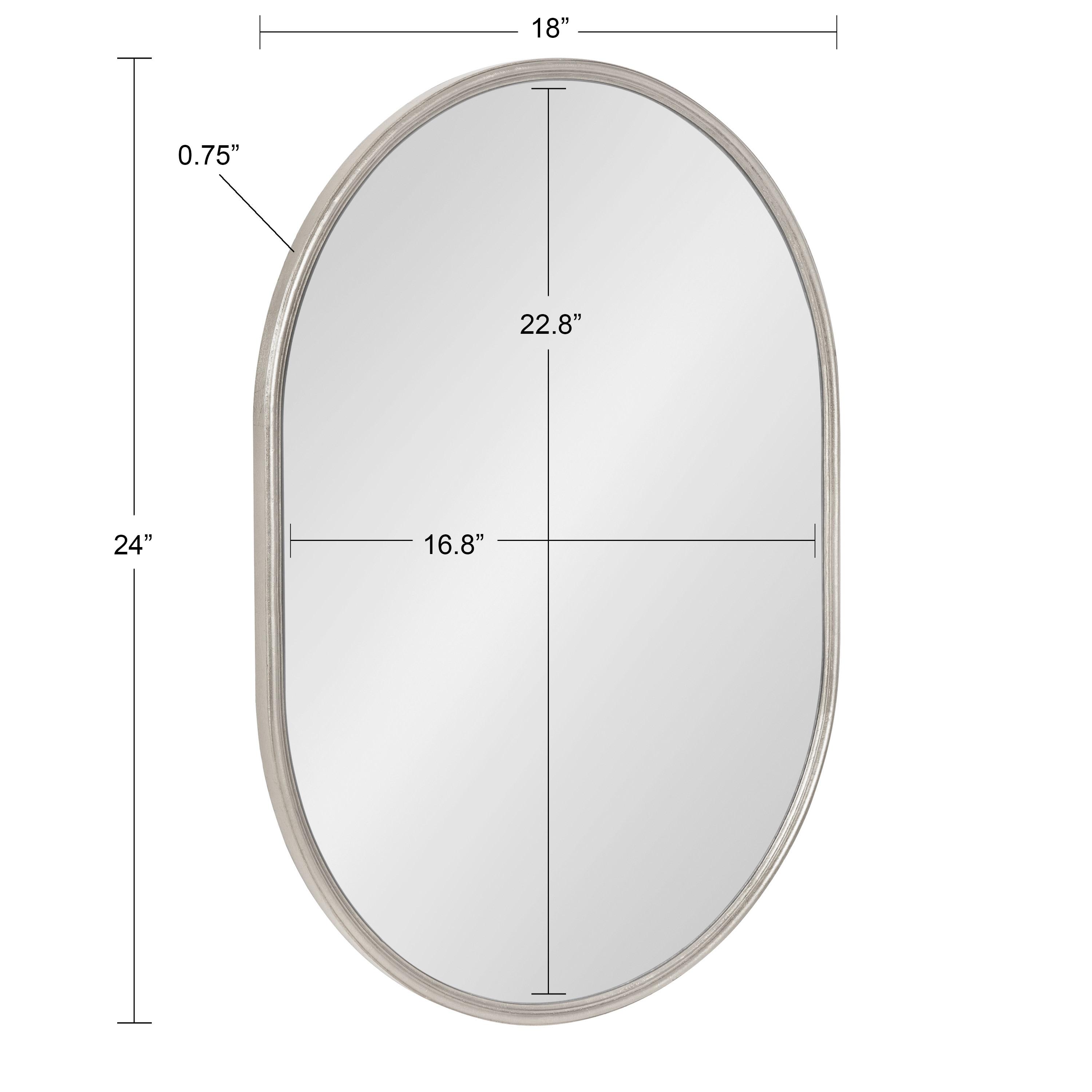 Kate and Laurel Caskill Mid-Century Framed Capsule Wall Mirror, 18 x 24, Silver, Modern Decorative Mirror for Wall