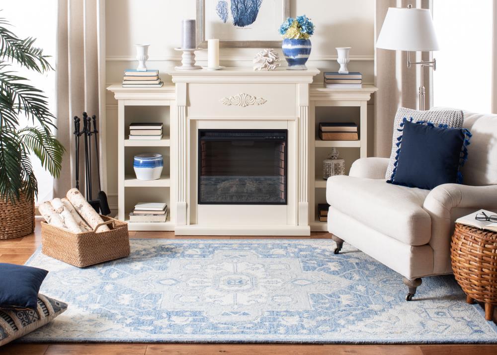 Micro-Loop MLP503 Hand Tufted Area Rug - Blue/Ivory - 5'x5' - Safavieh.