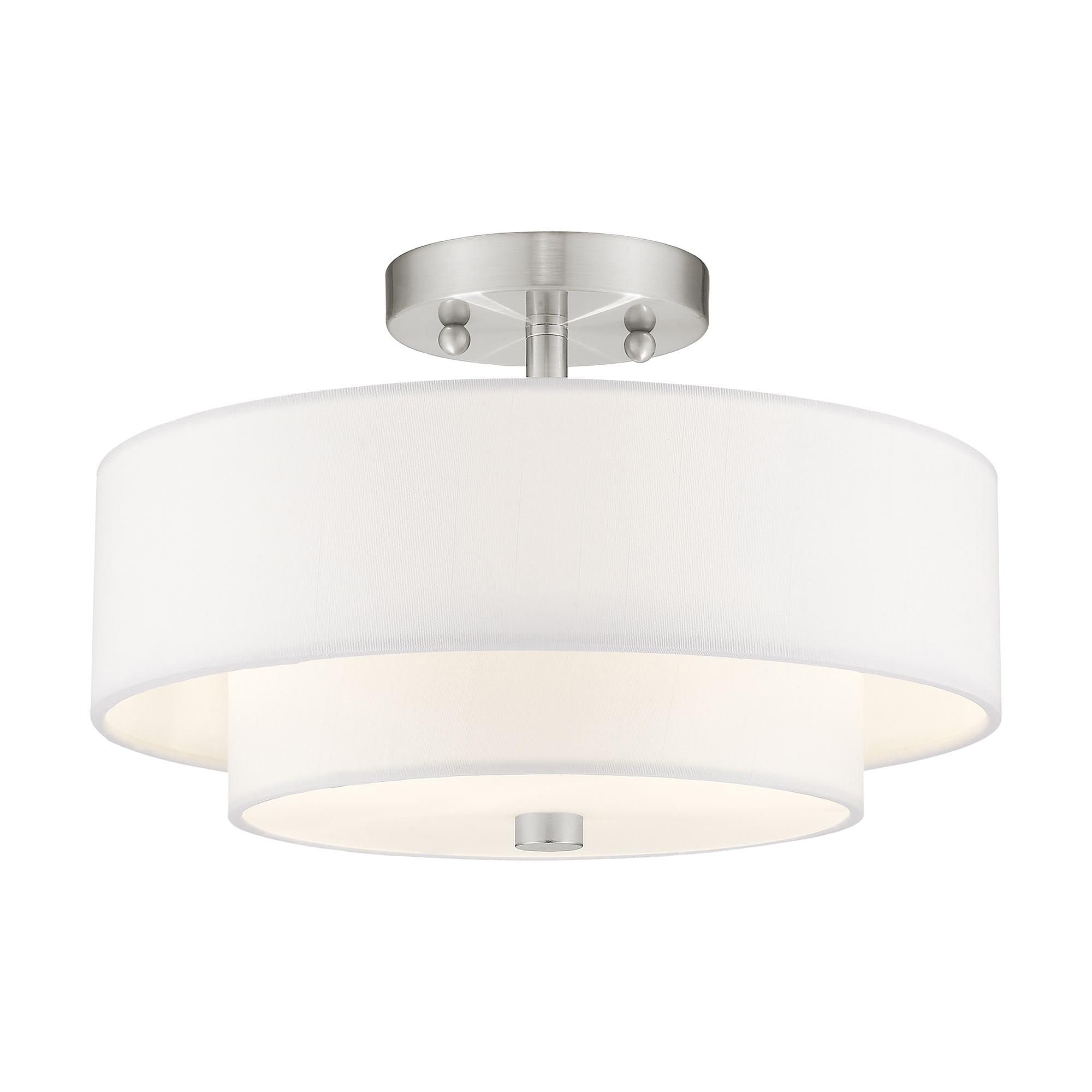 Livex Lighting Claremont 2 - Light Semi-Flush Mount in  Brushed Nickel