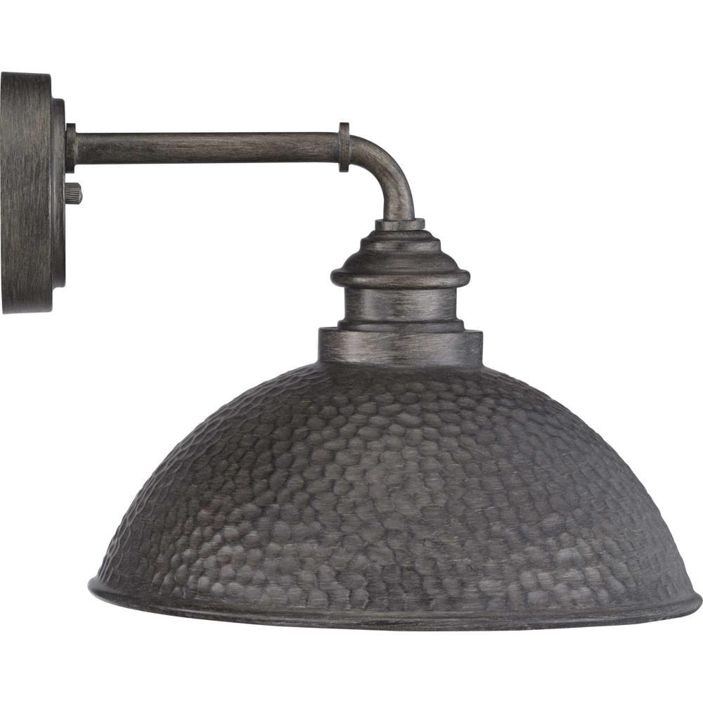 Progress Lighting Englewood 1-Light Medium Wall Lantern, Antique Pewter, Metallic Copper Shade