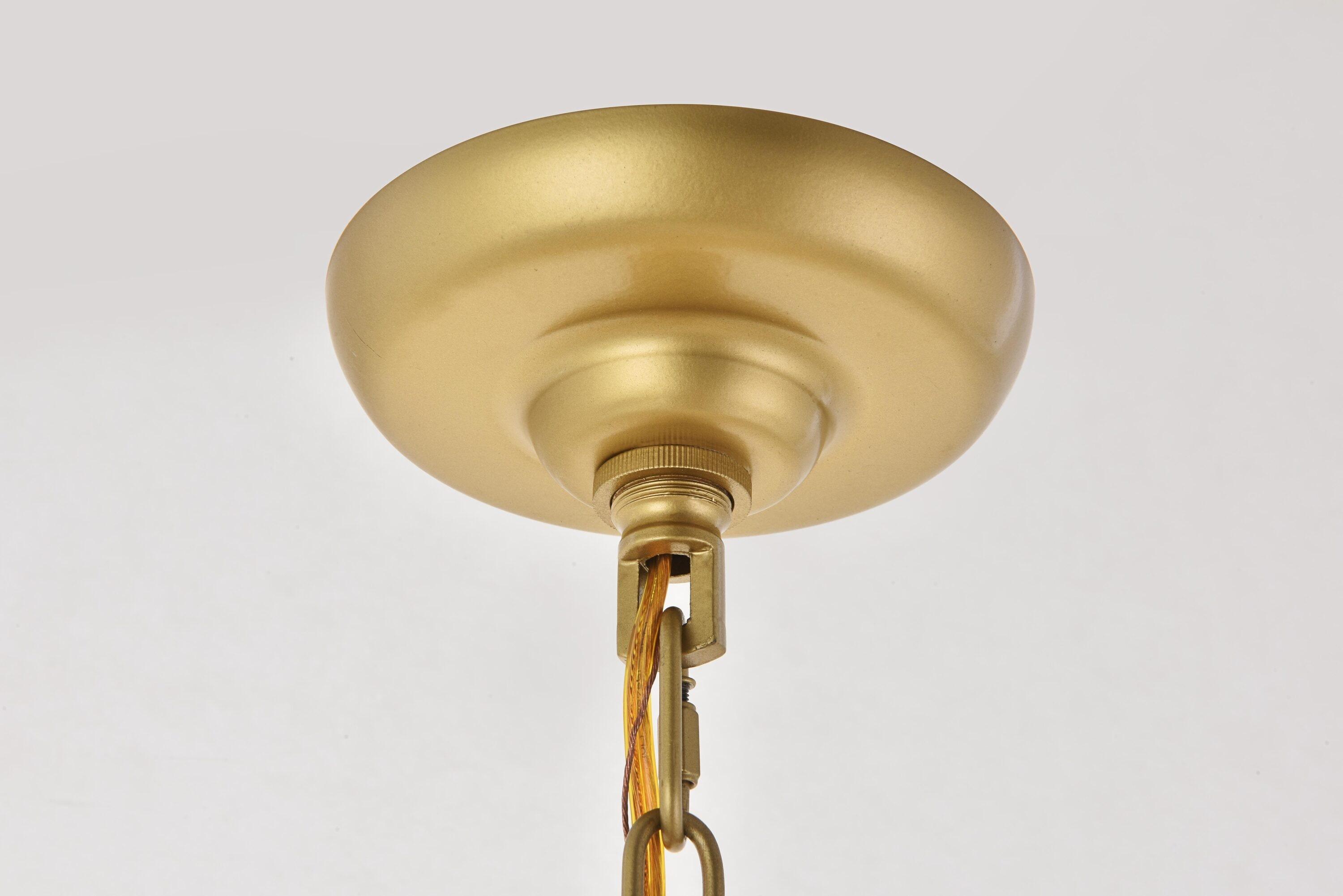 Elegant Lighting Selene 6 light Brass Pendant