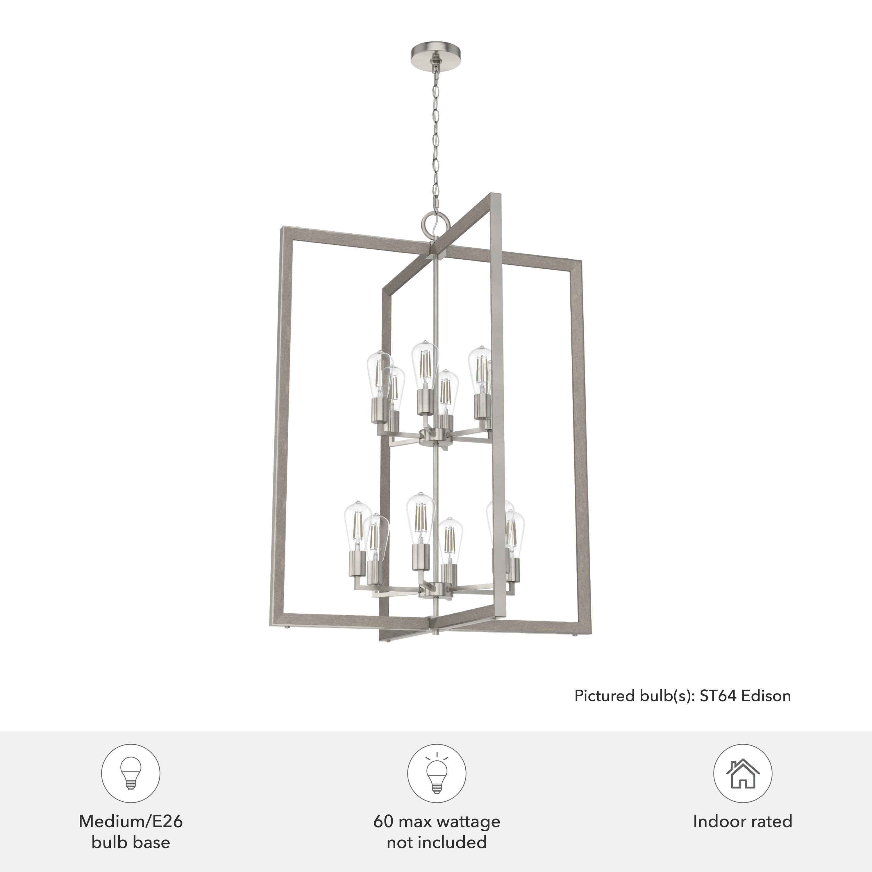 Woodburn 12 Light 30.5 Inch Foyer Pendant Ceiling Light Fixture