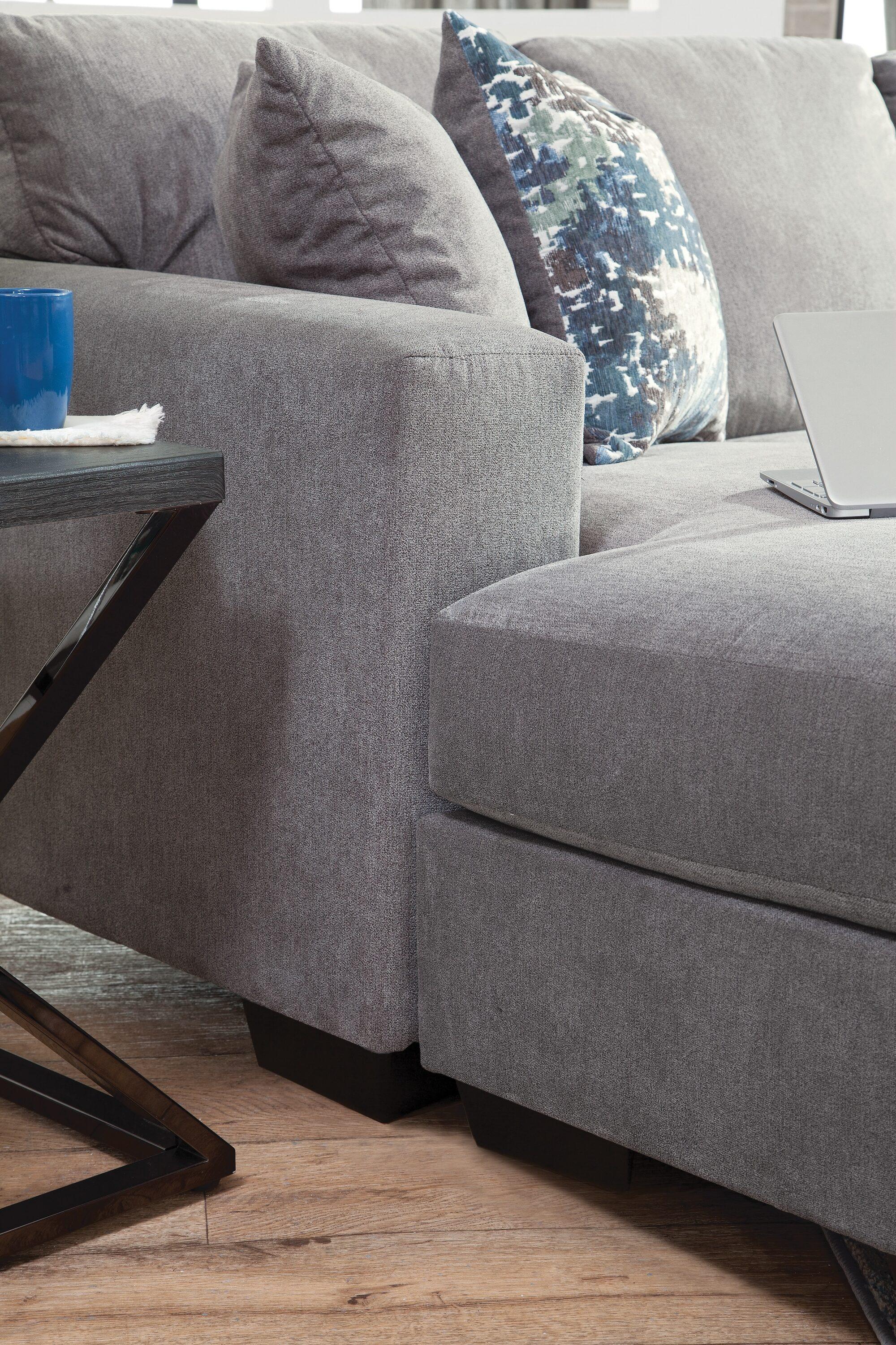 American Furniture Classics Graphite U Shaped Sectional with 4 Throw Pillows