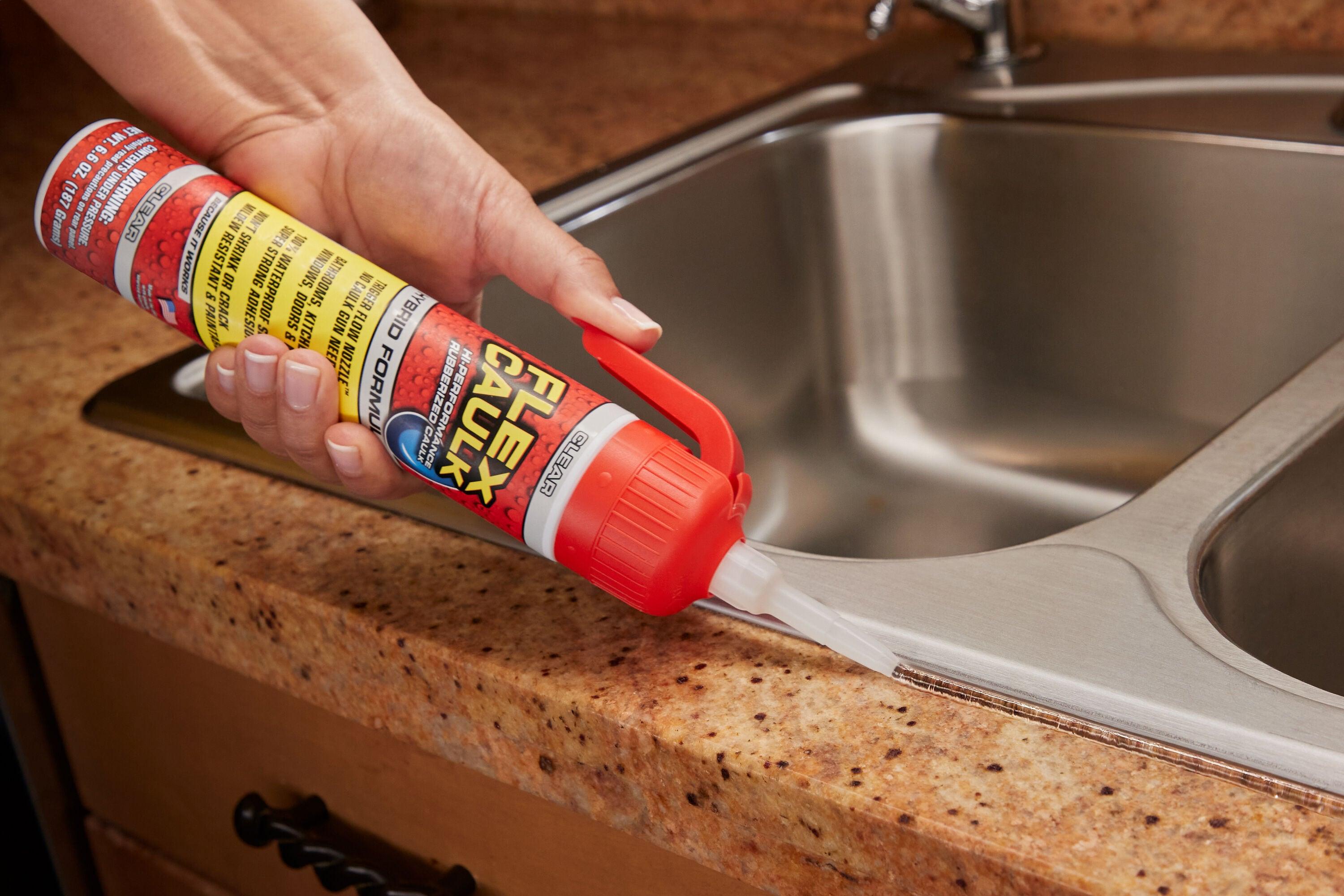 Flex Caulk All Purpose Clear 9 oz Pressurized Can, Trigger Flow Nozzle, No Caulk Gun Needed