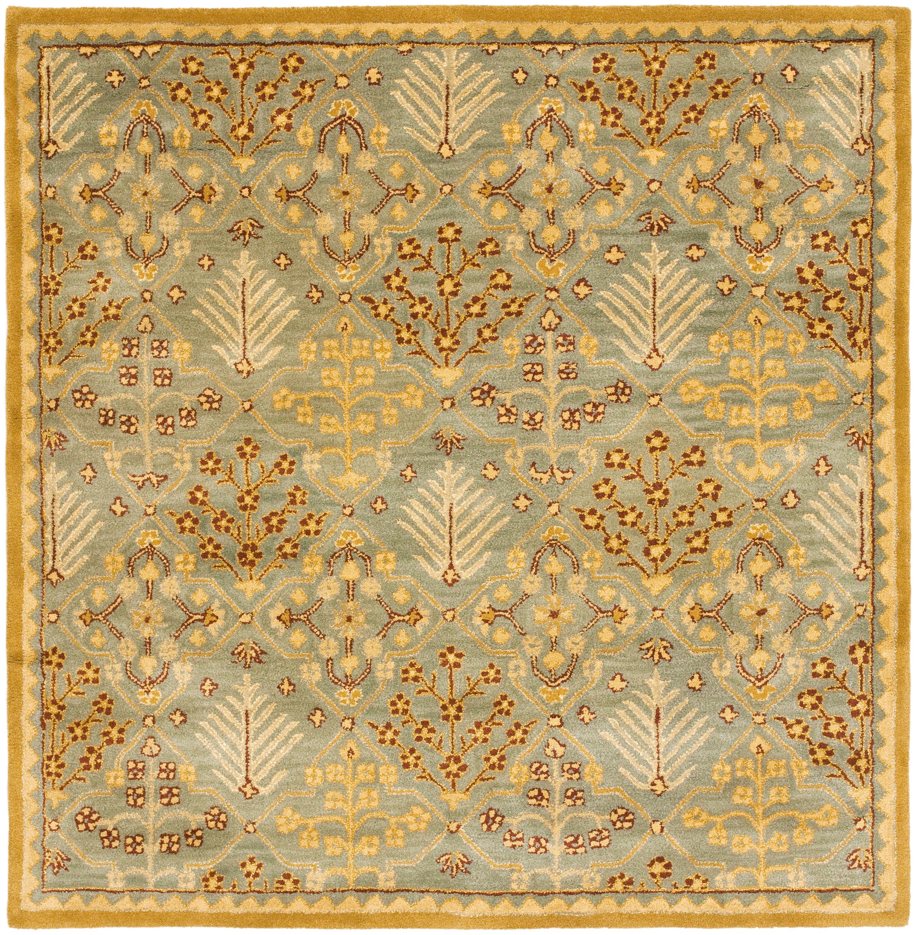 Antiquity AT613 Hand Tufted Area Rug - Light Blue/Gold - 8'x8' - Safavieh.