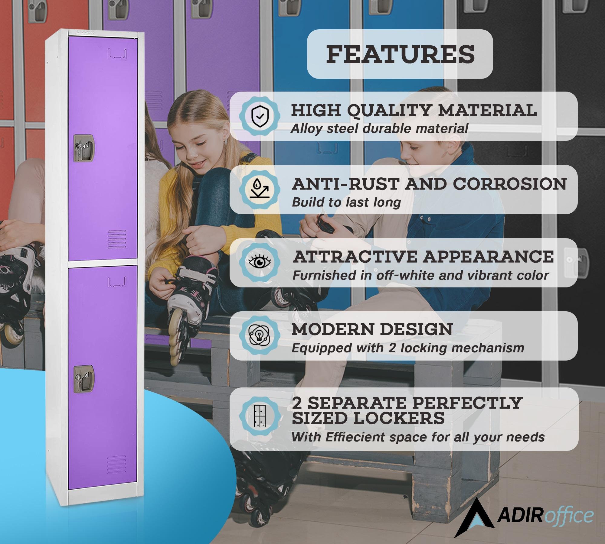 12'' Wide Steel 2-Tier School and Gym Locker