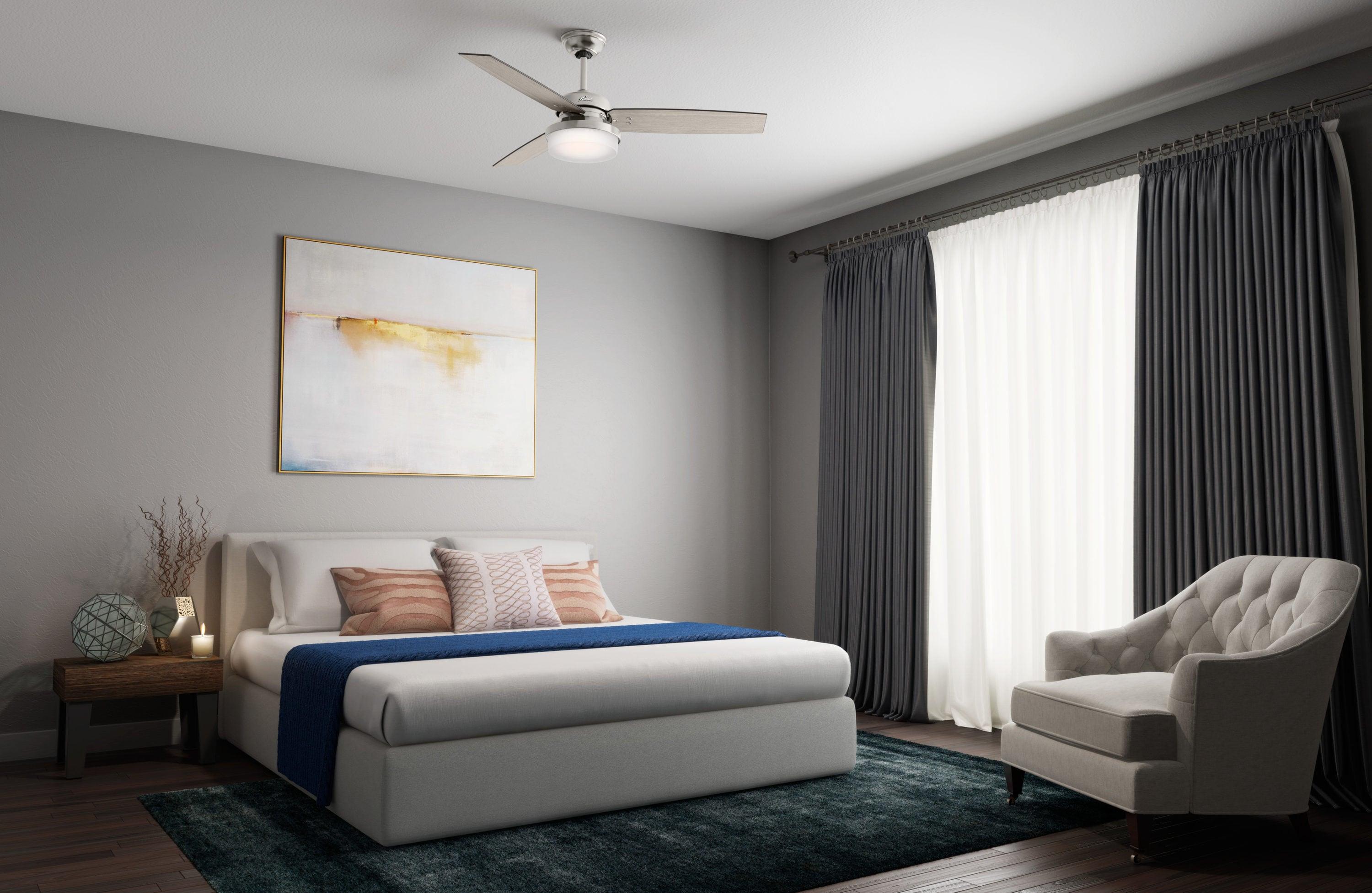 52" Sentinel Ceiling Fan with Remote Nickel: WhisperWind Motor, Reversible - Hunter Fan