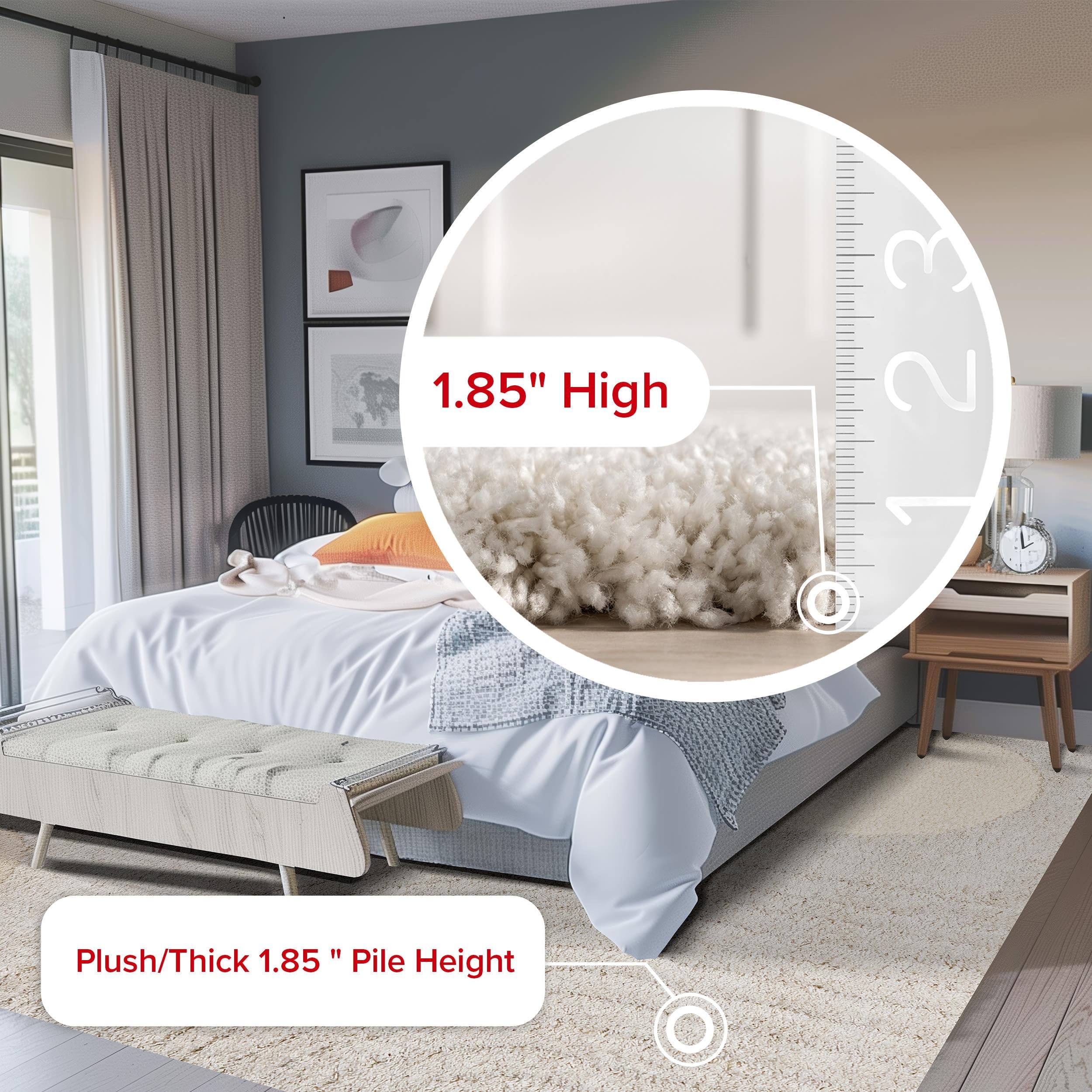 Nuloom Gloria Abstract 8x10 Shag Indoor Area Rug for Living Room Bedroom Dining Room Nursery Kitchen, Beige