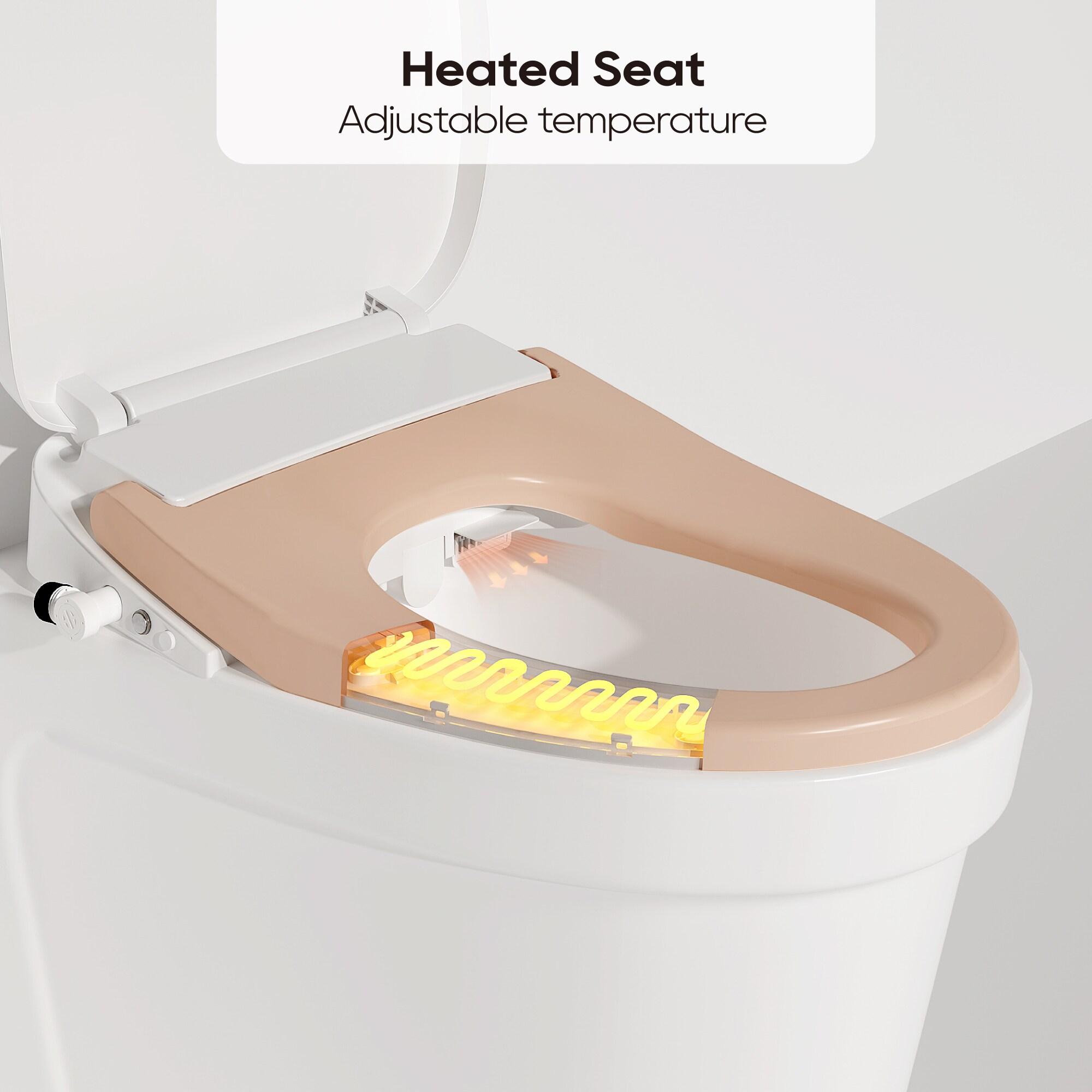 Smart Bidet White Elongated Soft Close Heated Bidet Toilet Seat