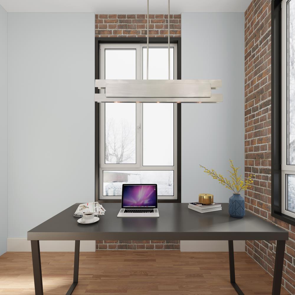 Modern Brushed Nickel 5-Light Linear Chandelier