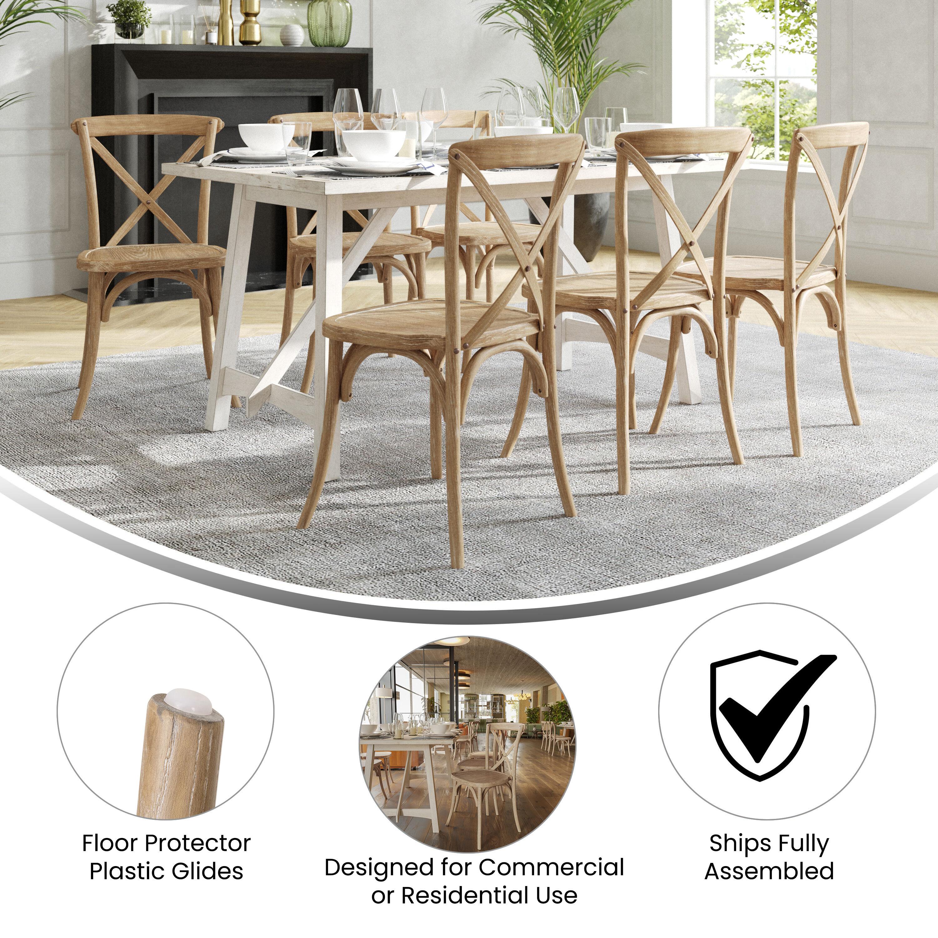 Flash Furniture Advantage Natural With White Grain X-Back Chair