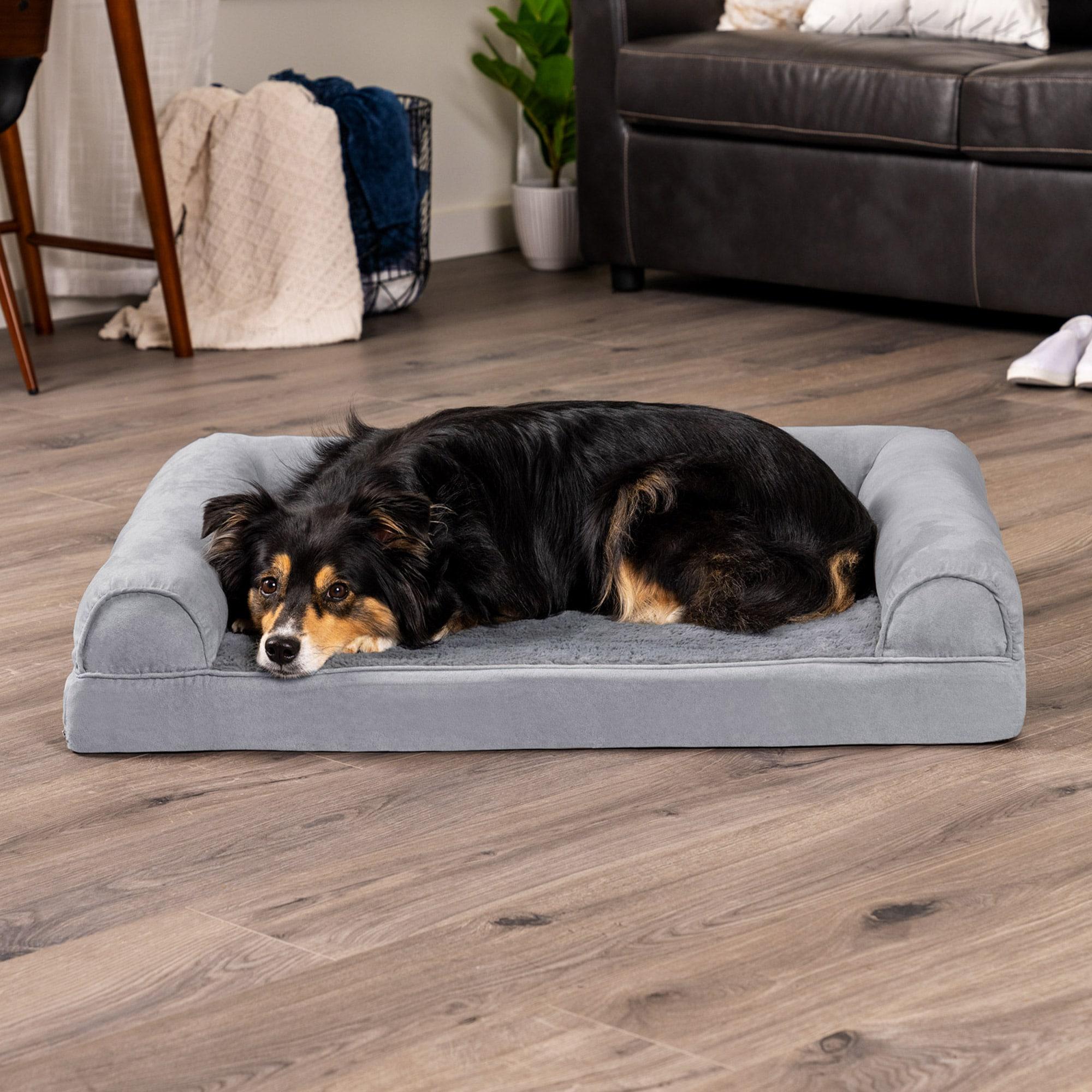 FurHaven Plush & Suede Orthopedic Sofa Dog Bed - Large, Gray