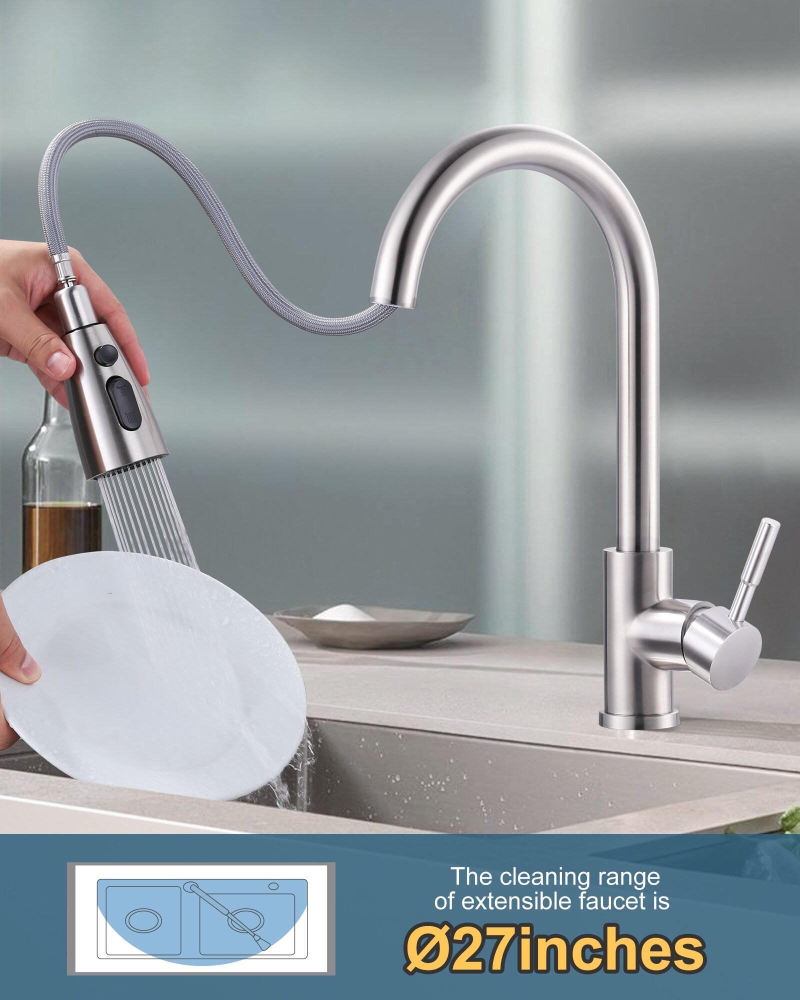 Stainless Steel Touchless Kitchen Faucet with Sprayer