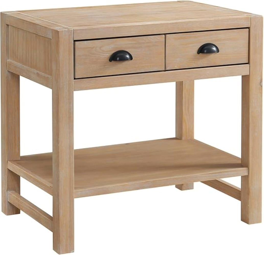 Arden 5-Piece Bedroom Set - Queen Bed, Two 2-Drawer Nightstands, 5-Drawer Chest, 6-Drawer Double Dresser, Solid Pine Wood, Light Driftwood Finish, Modern Rustic Style