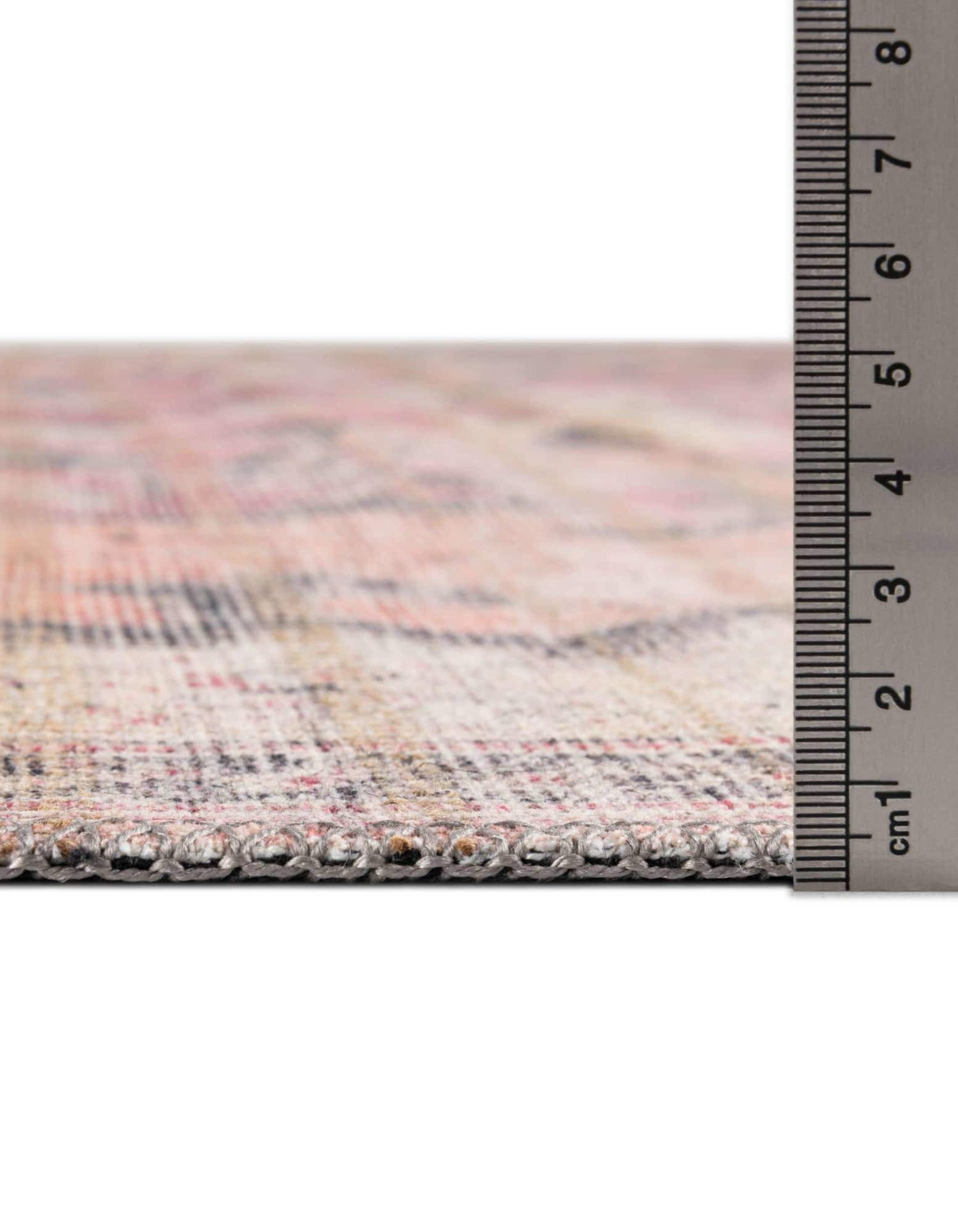 Unique Loom 2' 0 x 6' 0 Nostalgia Meknes Machine Washable Beige Pink Area Rug