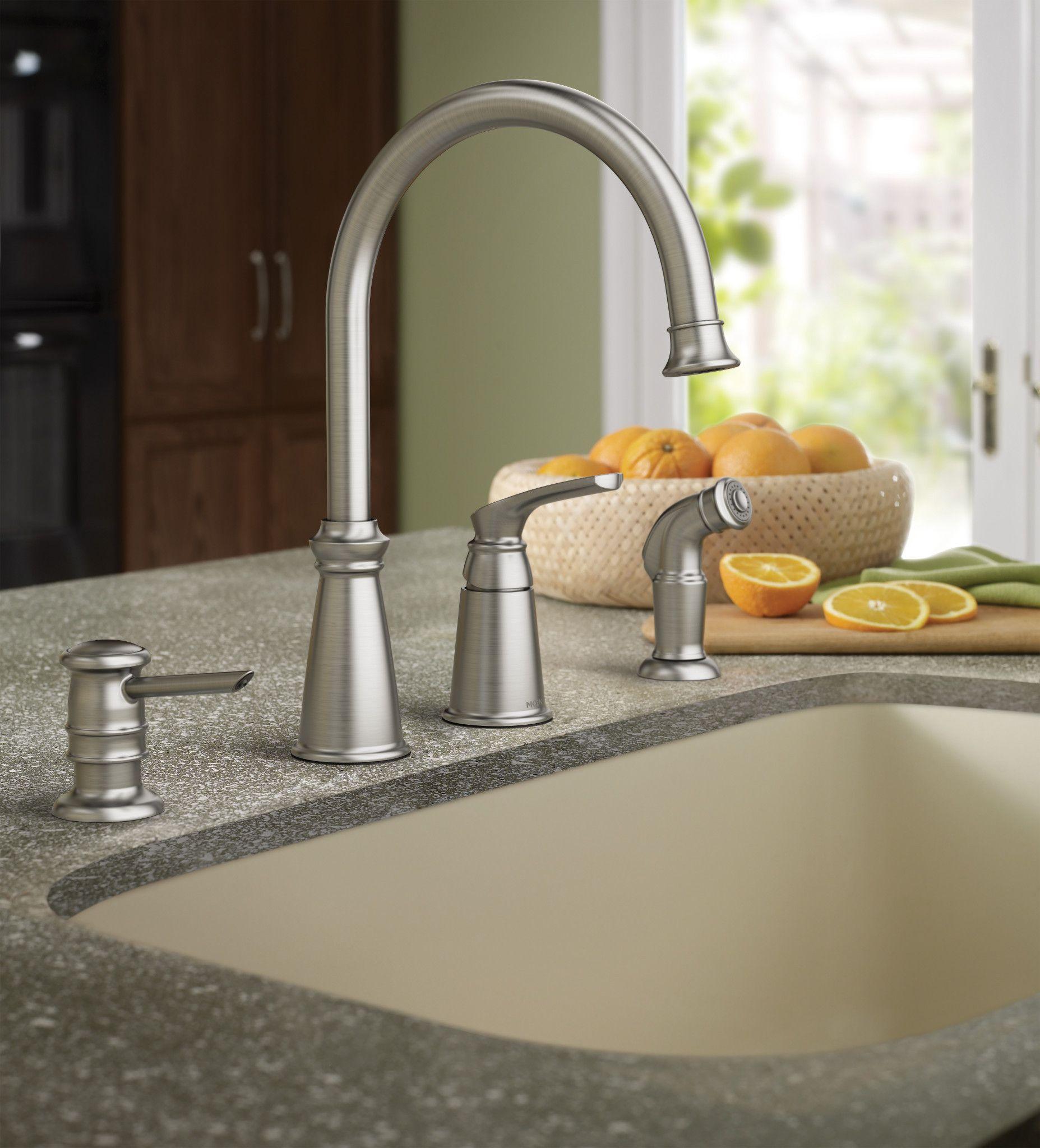 Moen 87044Srs Spot Resist Stainless One-Handle High Arc Kitchen Faucet