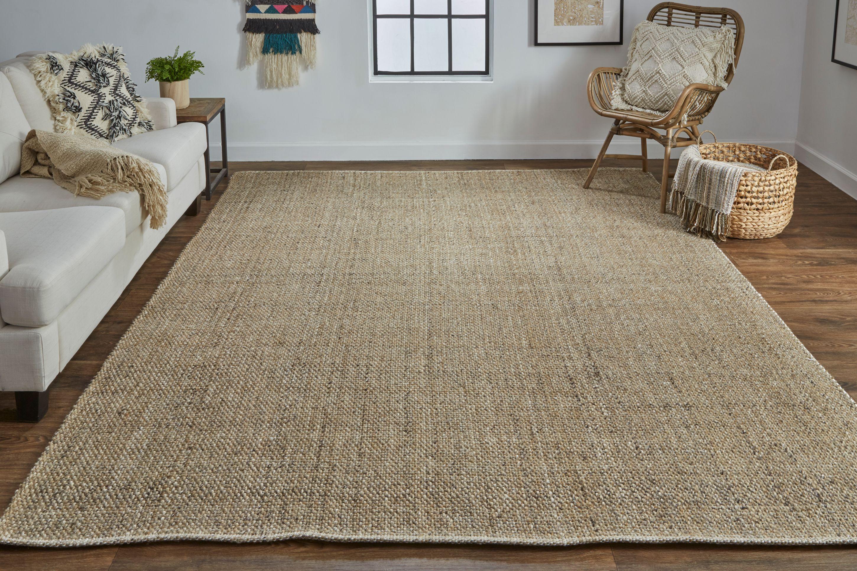 Tobacco Brown Handmade Synthetic 5' x 8' Easy-Care Area Rug
