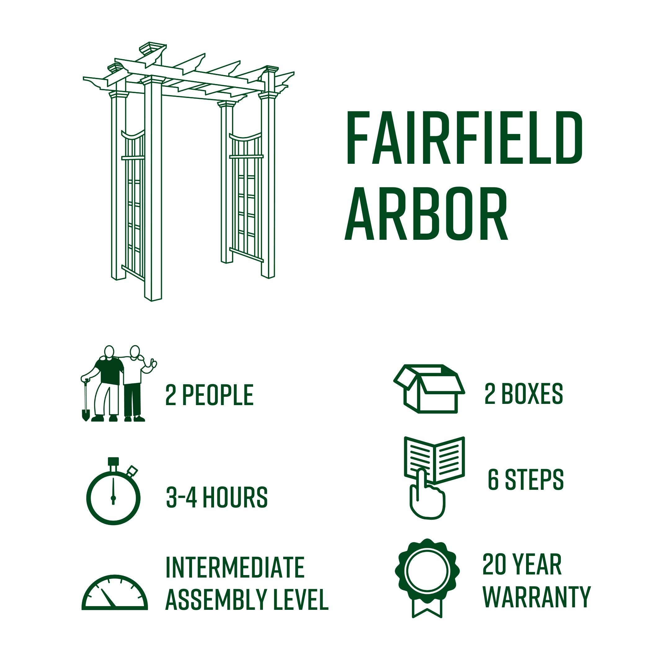 Fairfield White Vinyl Traditional Garden Arbor