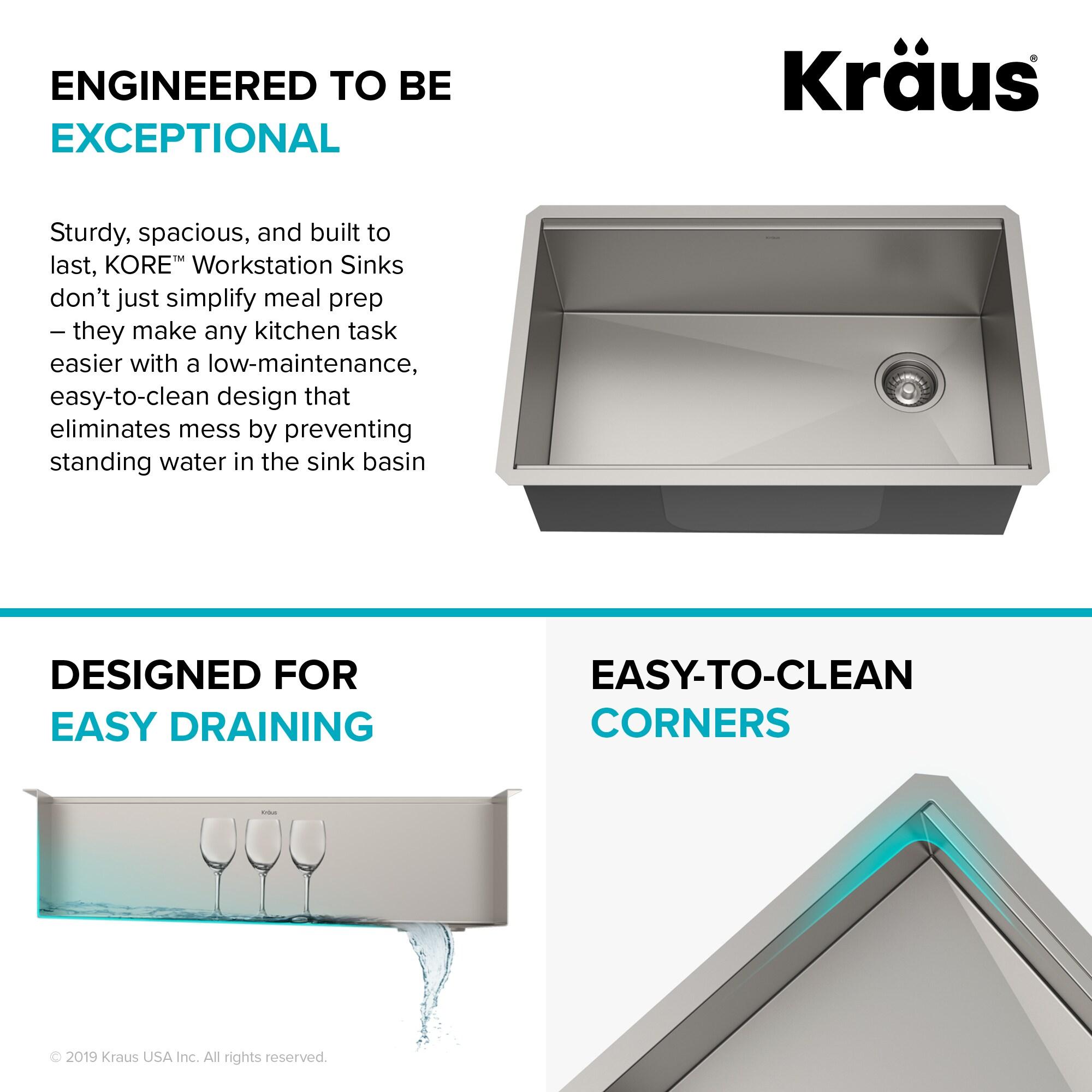 Kore 30" L x 19" W Drop-in Kitchen Sink with Garbage Disposal