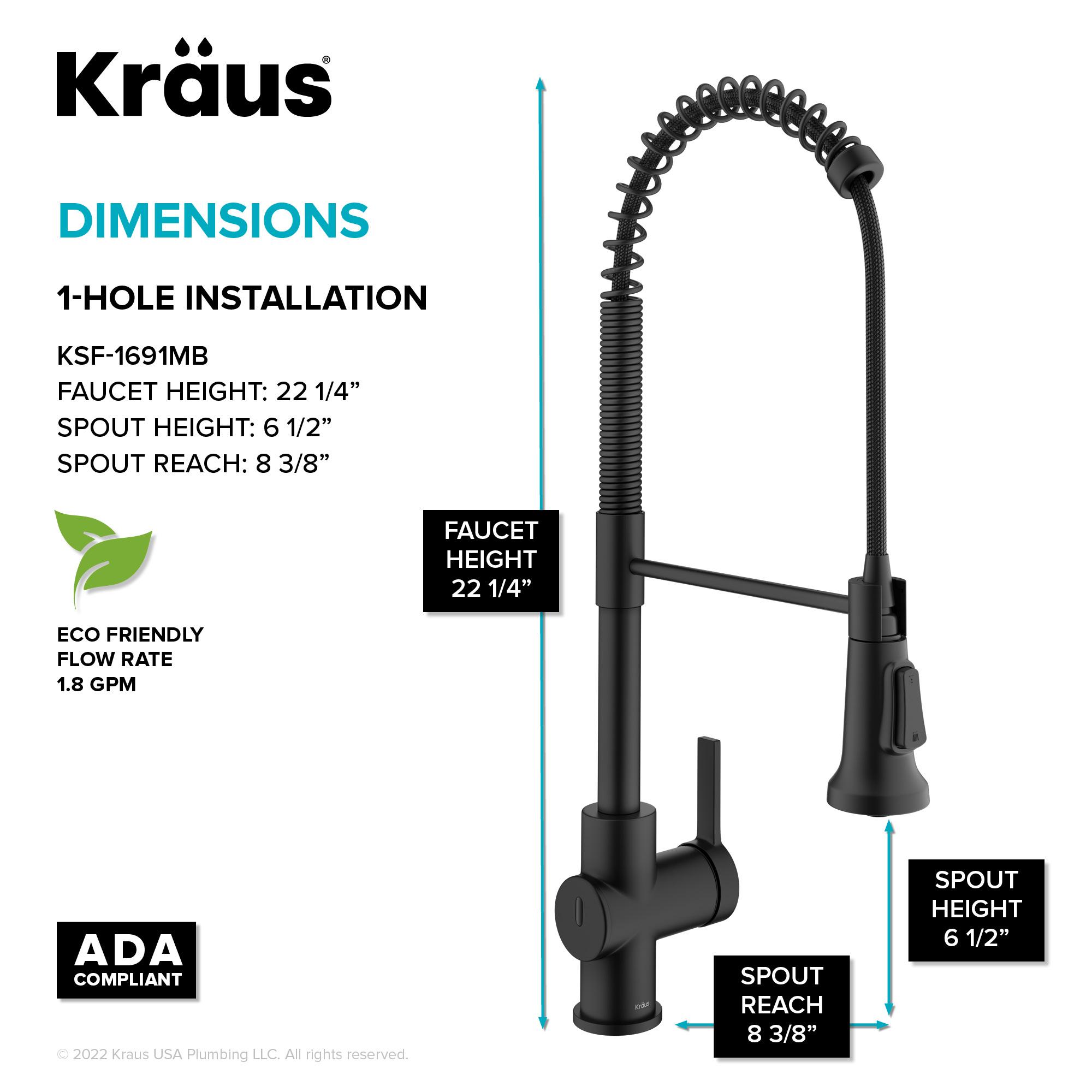 KRAUS Britt Touchless Sensor Commercial Single Handle Pull Down Kitchen Faucet