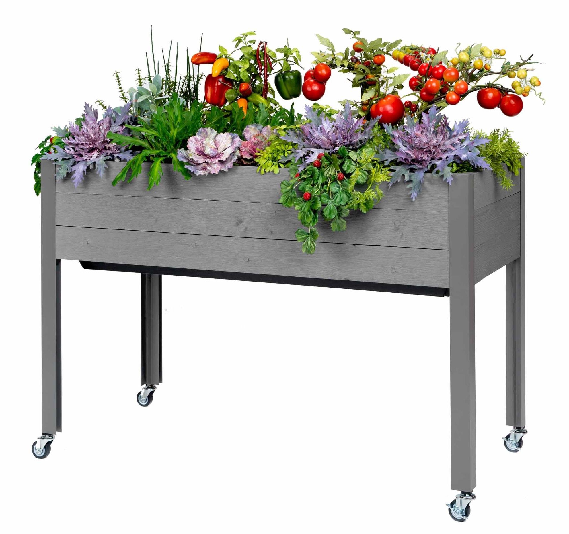 47" Wide rectangular Planter Self-Watering Wooden Gray - CedarCraft
