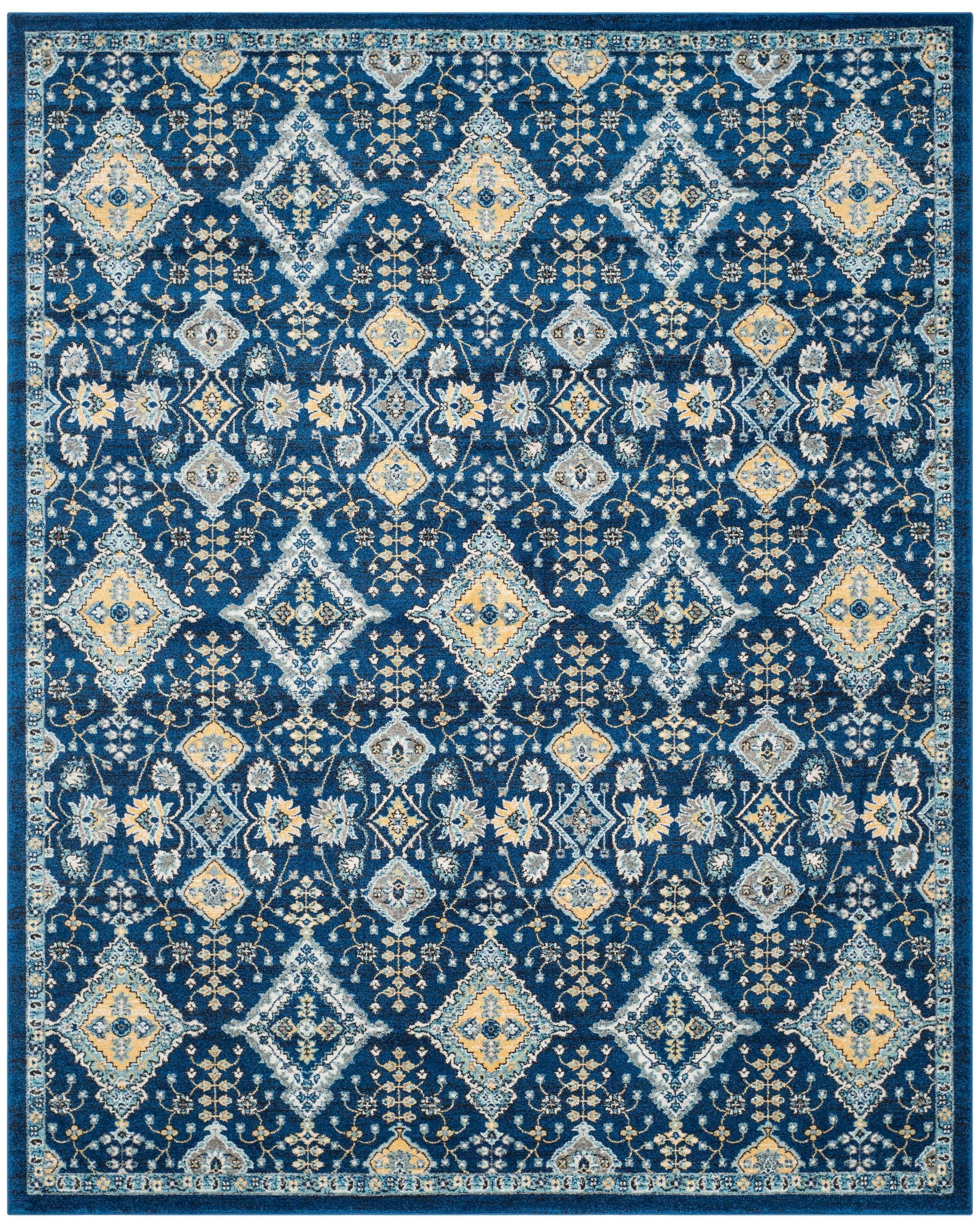 Evoke EVK224 Power Loomed Area Rug - Royal/Ivory - 8'x10' - Safavieh.