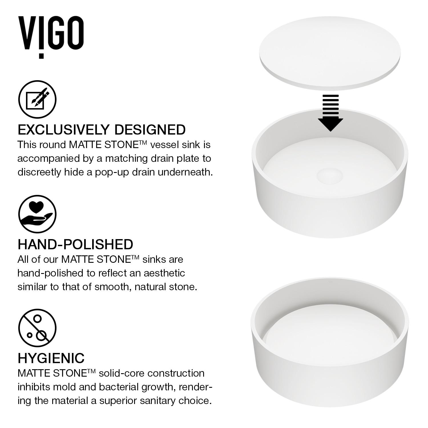 Anvil 16" L x 16" W x 5" H Matte White Handmade Round Vessel Bathroom Sink