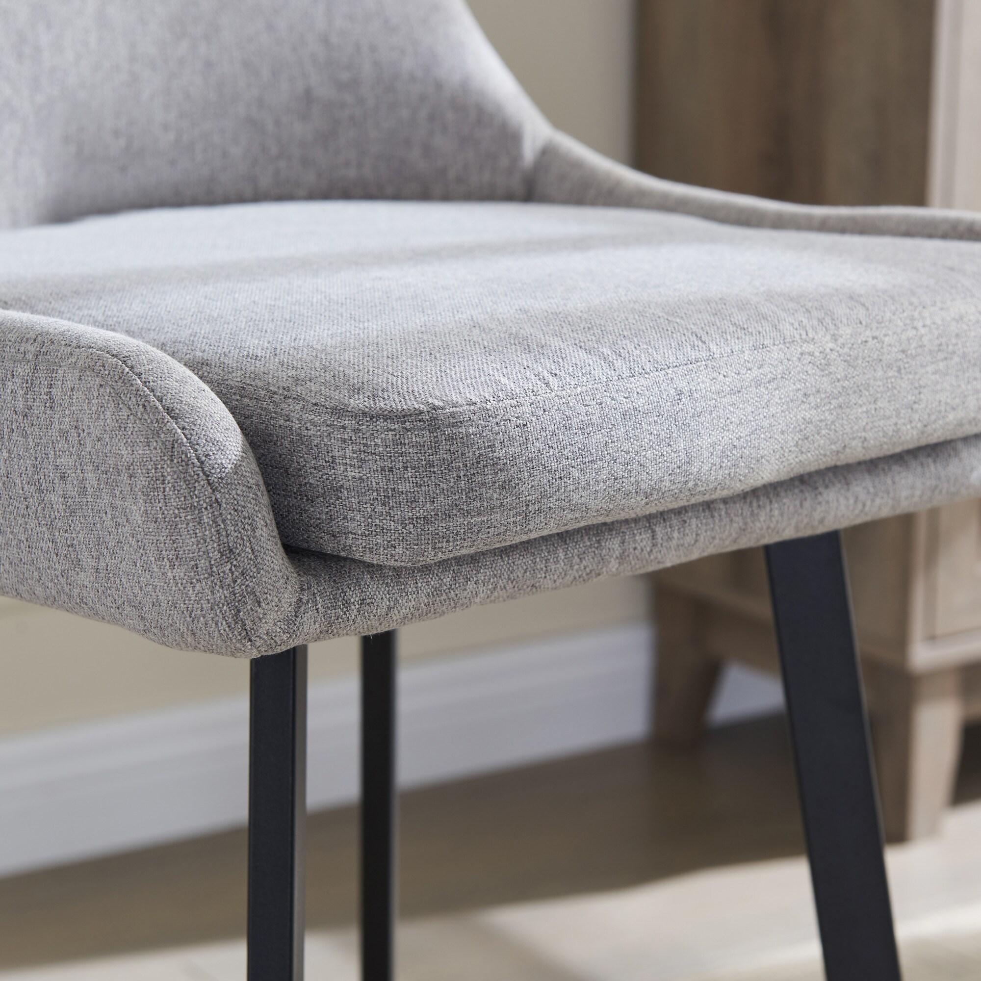 Leick Home Upholstered Back Counter Height Stool with Steel Base Set of 2 in Gray and Black