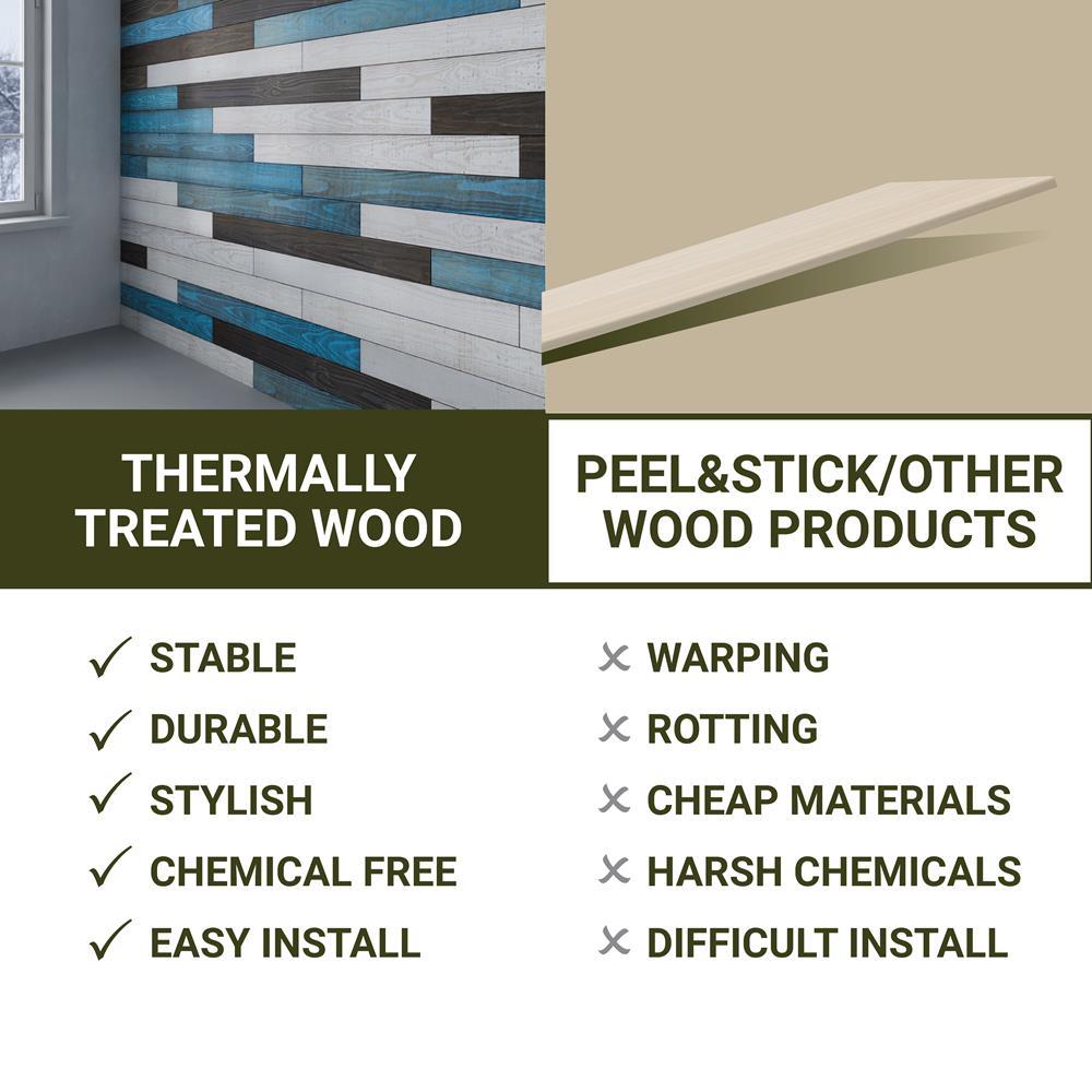 Thermo-Treated 1/4 x 5 in. x 4 ft. Barn Wood Wall Planks (10 sq. ft. 6-Pack)