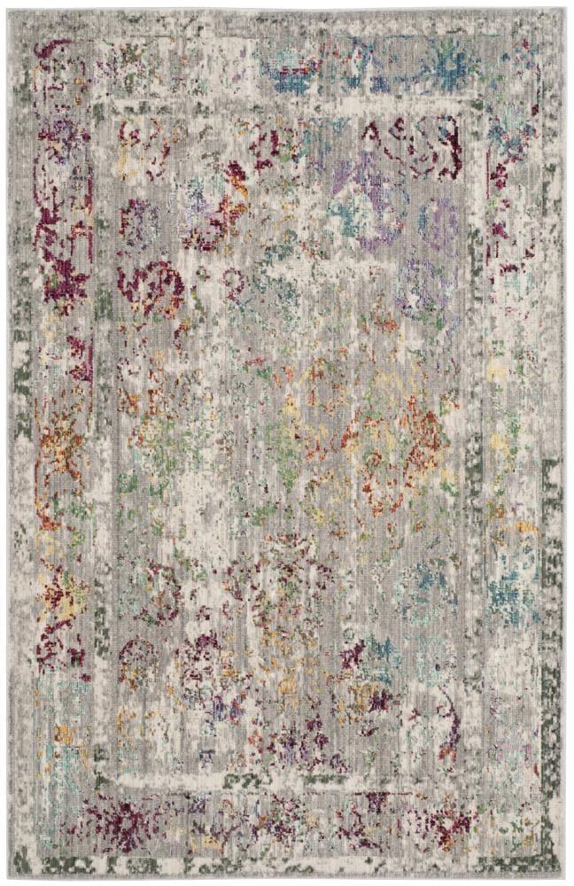Mystique MYS923 Power Loomed Indoor Area Rug - Grey/Multi - 4'x6' - Safavieh.