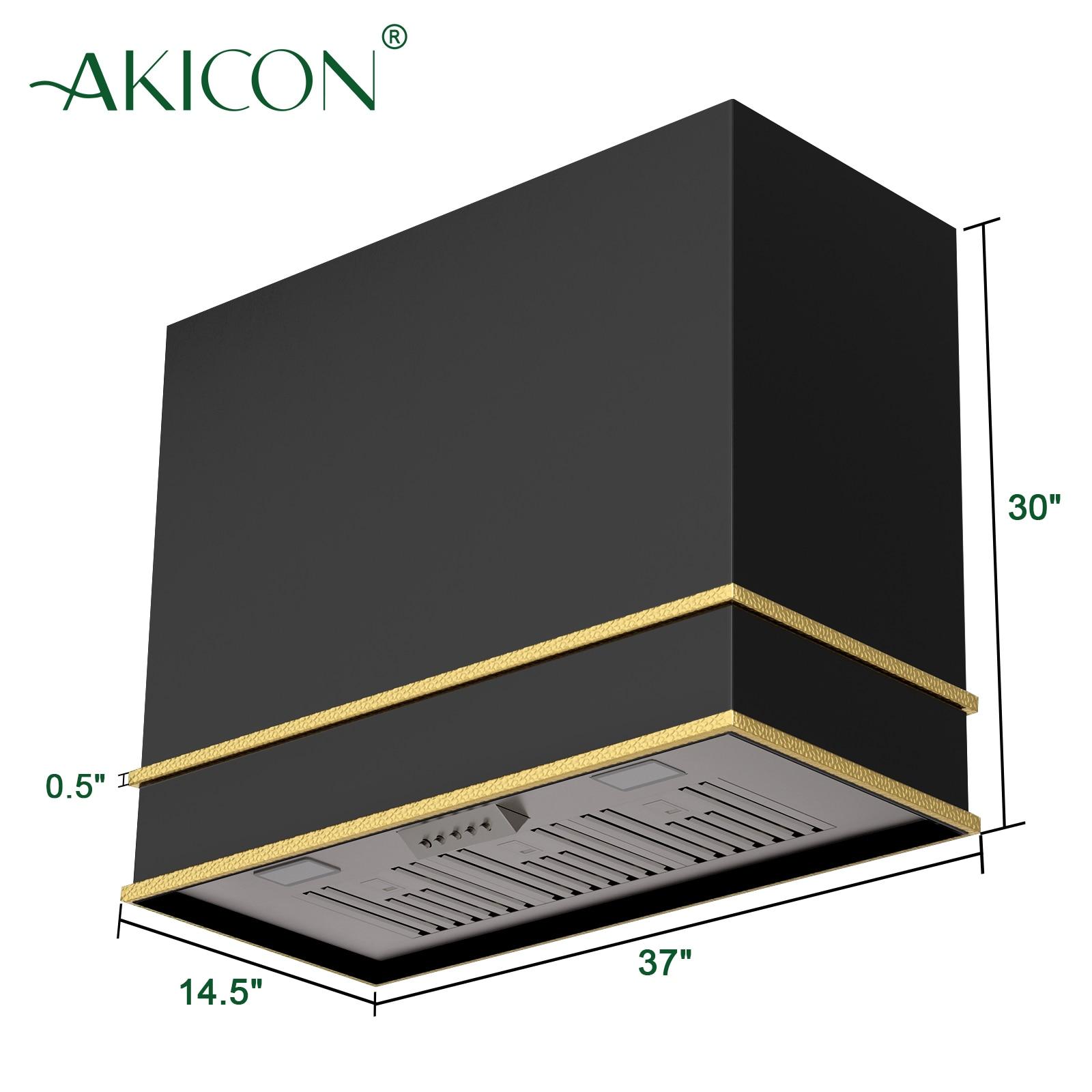 Akicon 36" Stainless Steel 600 CFM Ducted (Vented) Wall Mounted Required Range Hood