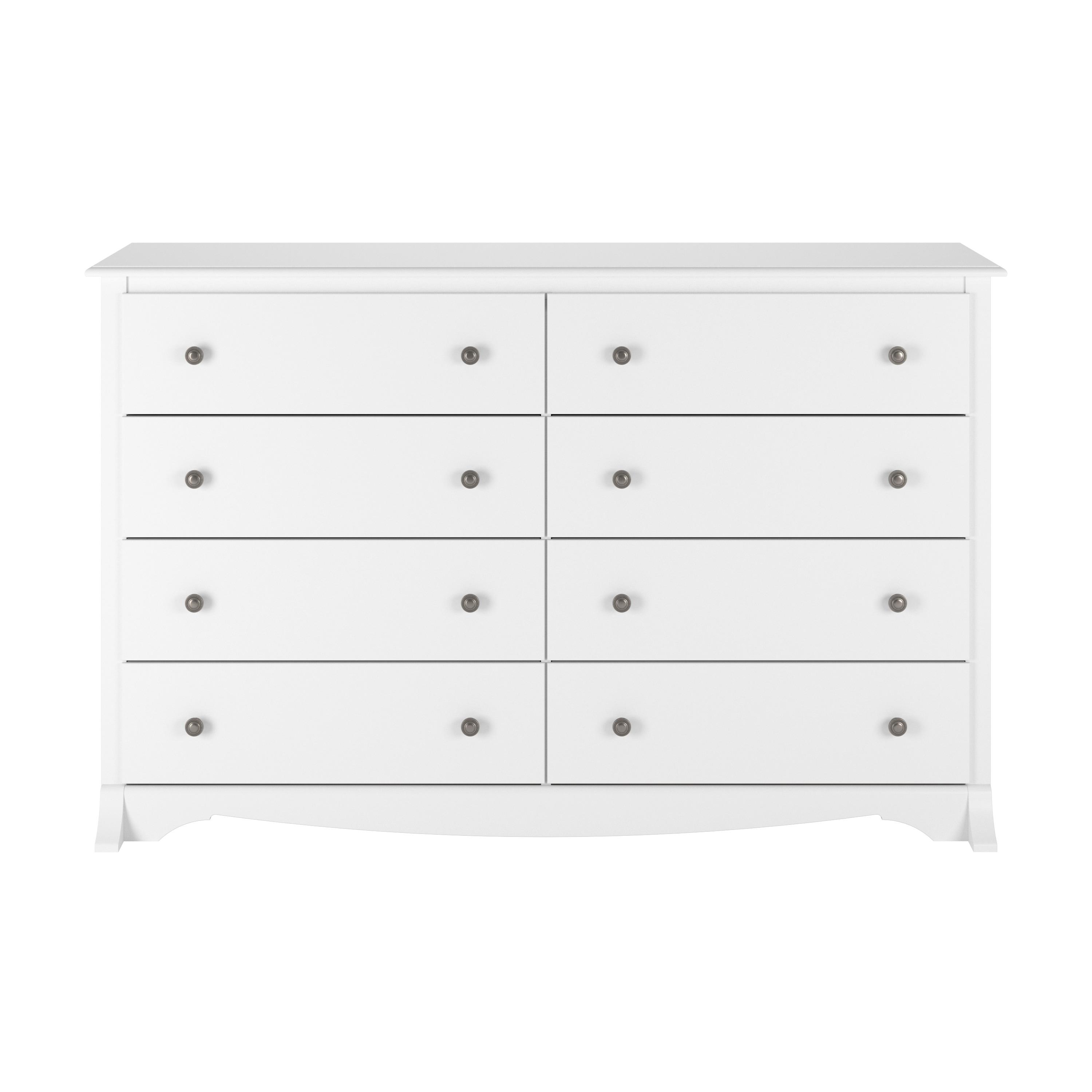 Sonoma 8 Drawer Dresser White - Prepac: Laminated Composite Wood, Metal Glides, Safety Stops