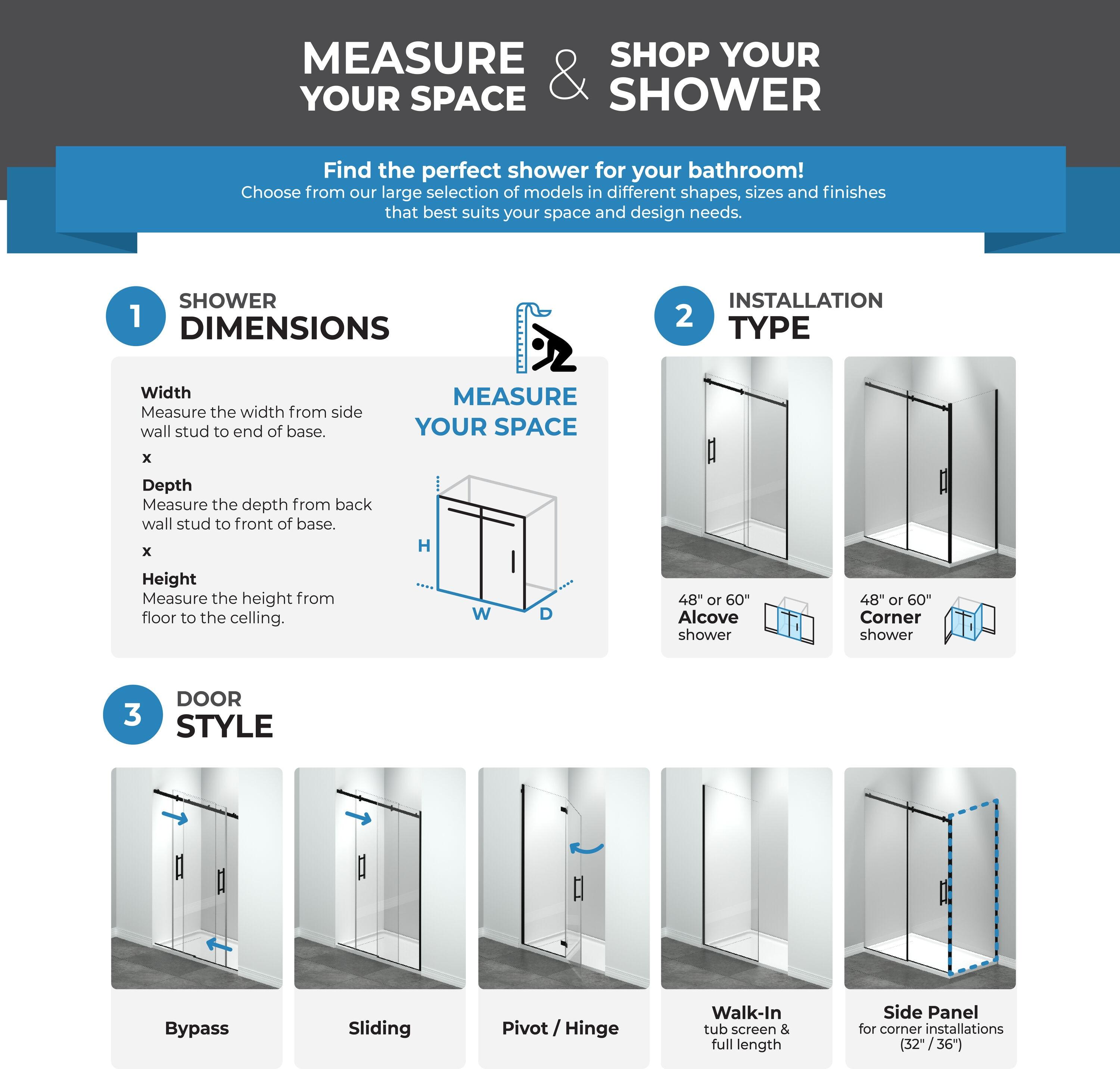 OVE Decors Bel Soft Close Black 72-in x 78.75-in Frameless Sliding Soft Close Shower Door