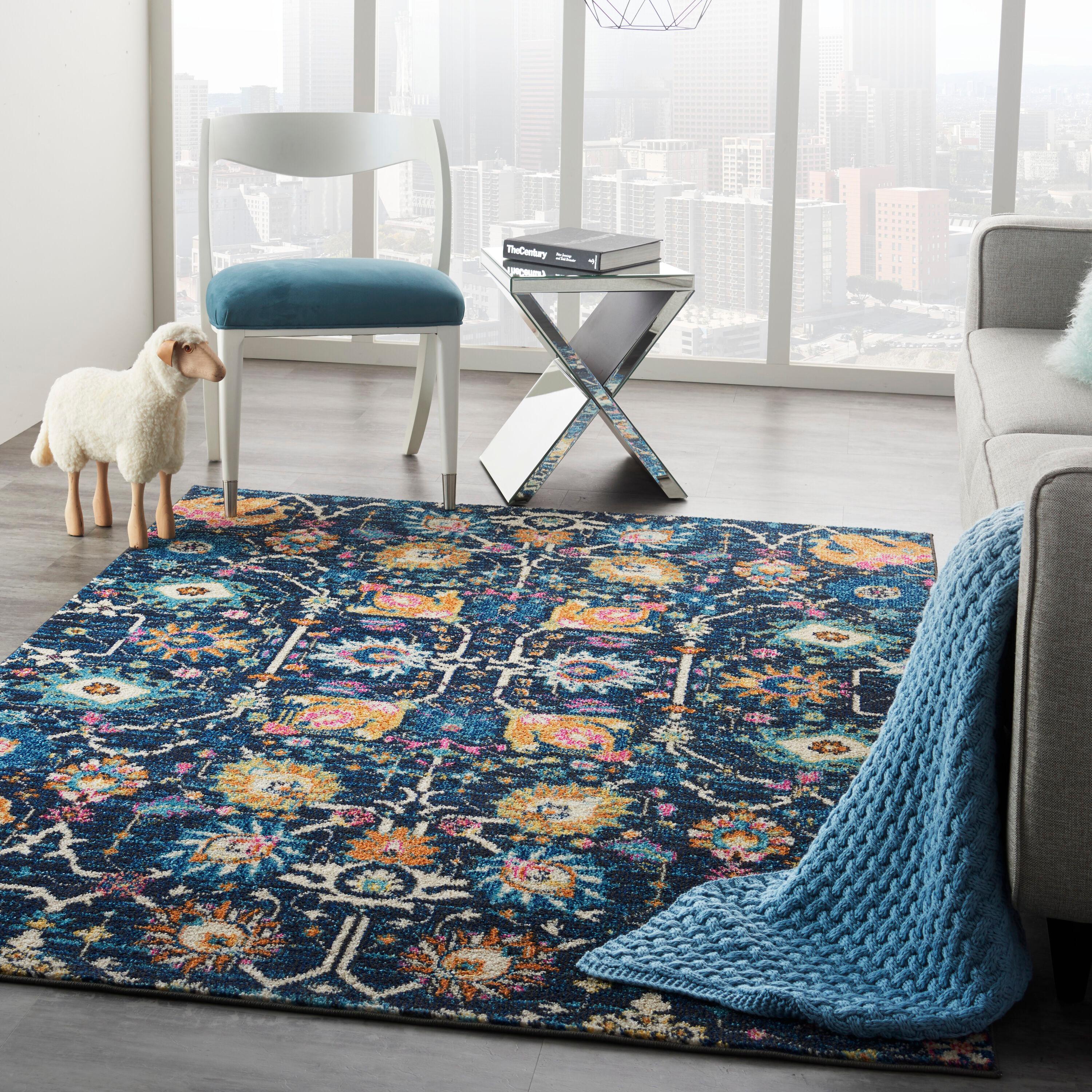 Nourison Passion Bohemian Indoor Rug Navy 5'3" x 7'3"