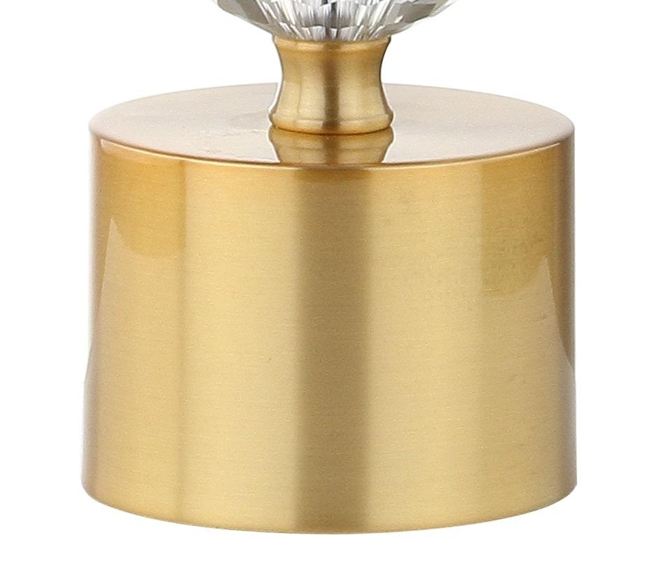 Ashley 25.25" Crystal LED Table Lamp, Clear/Brass