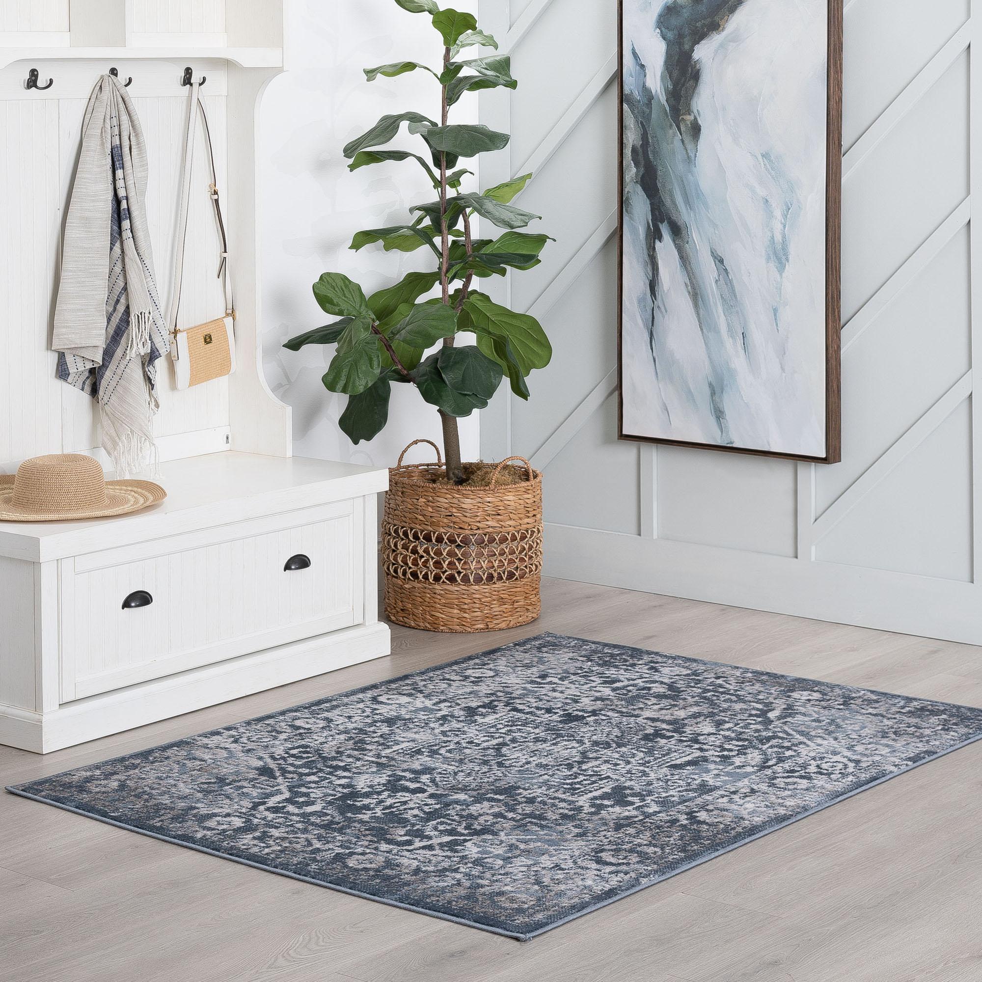 Tayse Nexus Area Rug NEX1701 Traditional Blue Faded Vintage 5' 3" x 7' 3" Rectangle