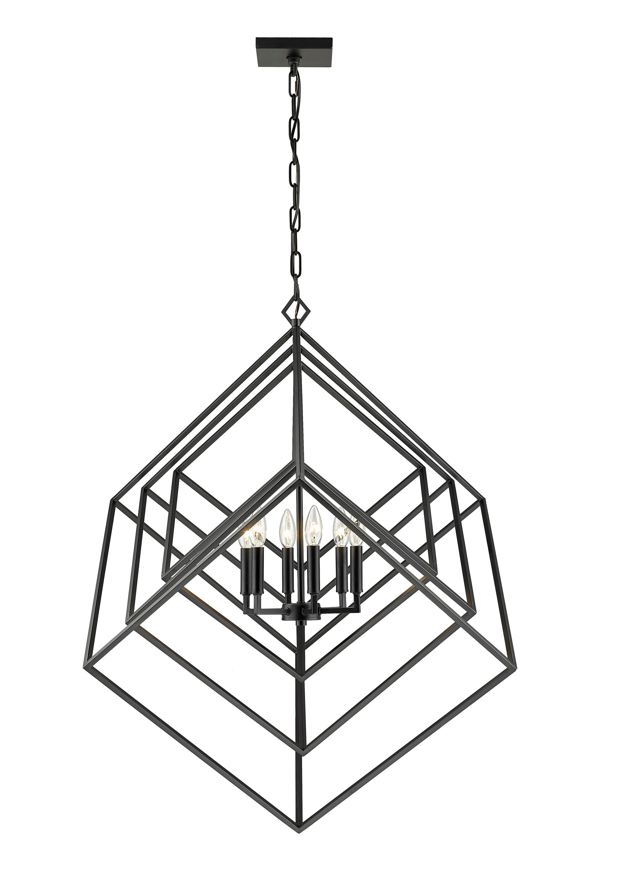 Z-Lite Euclid 6 - Light Chandelier in  Matte Black