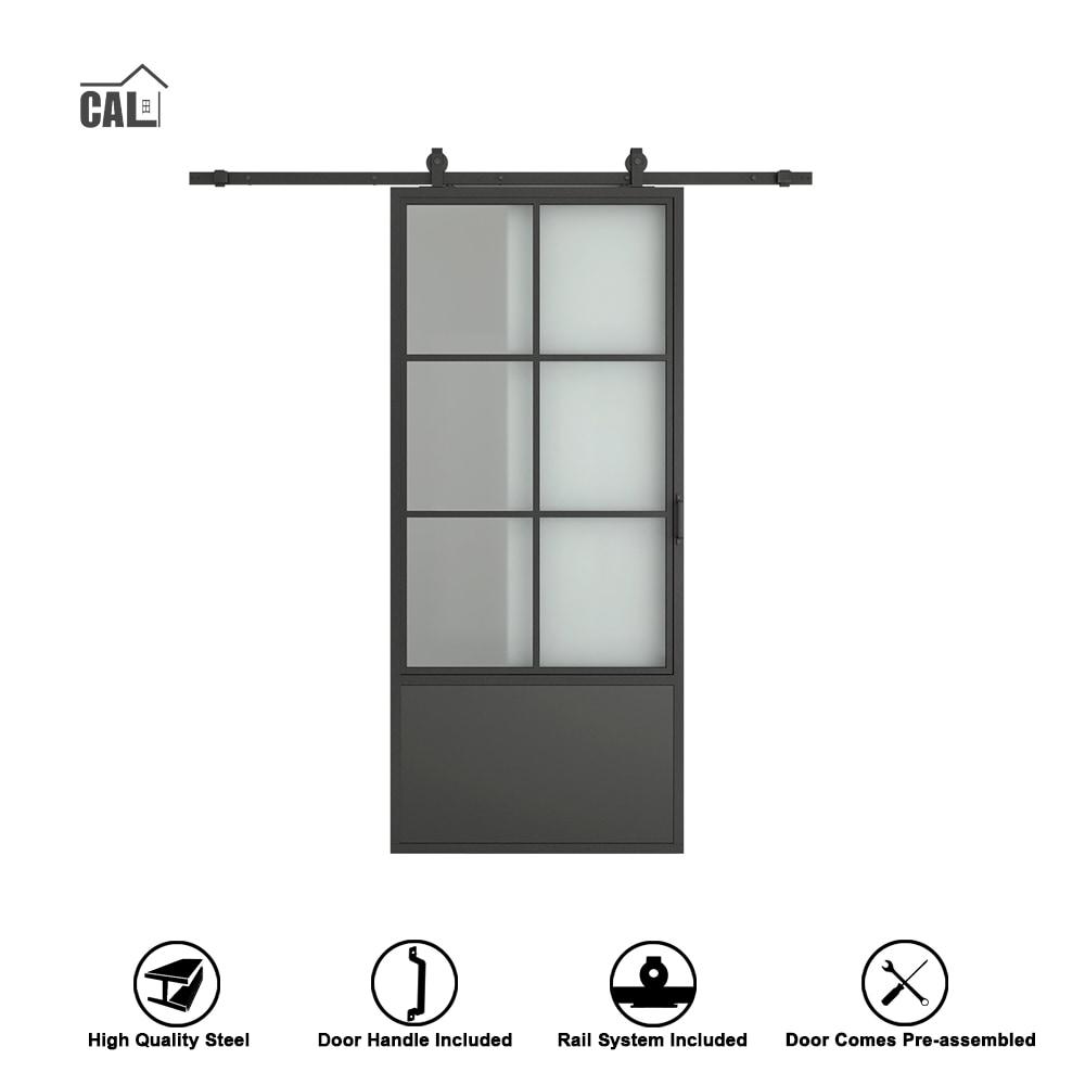 84'' Glass with Installation Hardware Kit Barn Door