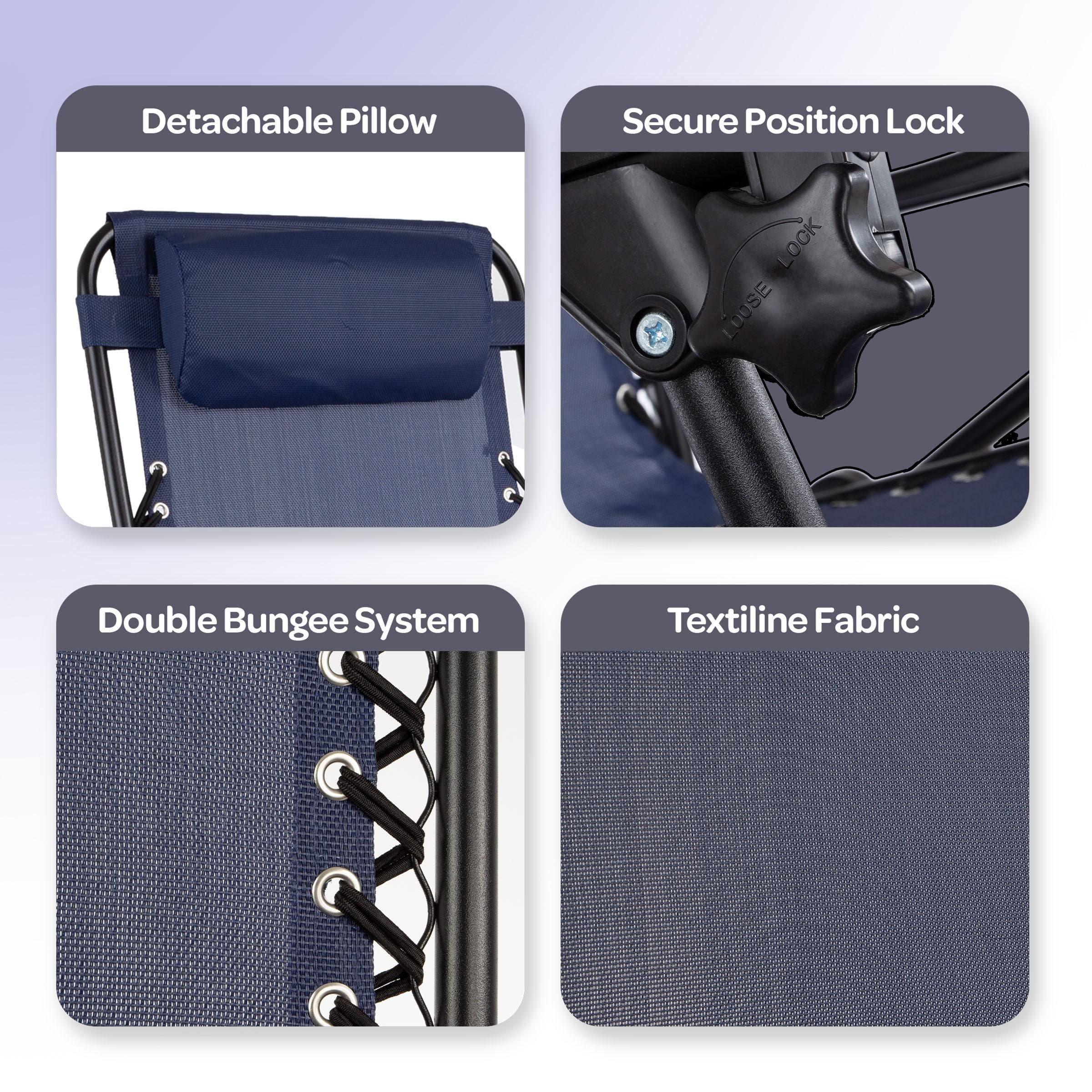 Hastings Home Zero-Gravity Recliner Chairs, Navy Blue, Set of 2