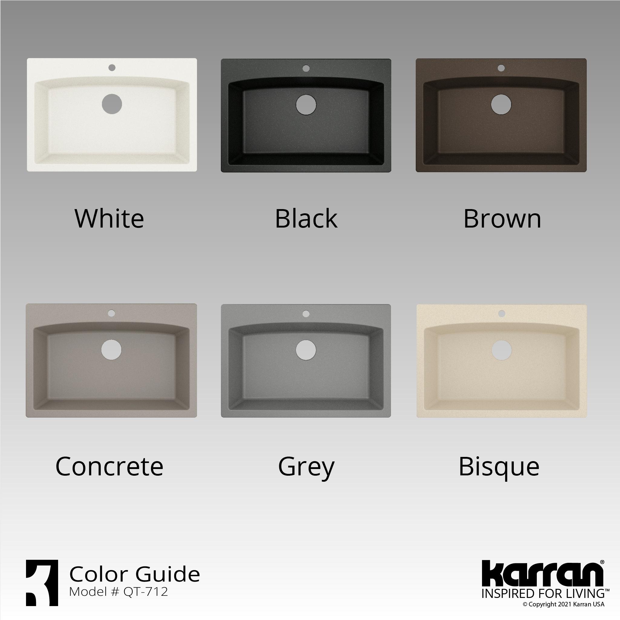 Karran Drop-in Quartz Composite 33'' X 22'' 1-Hole Single Bowl Kitchen Sink