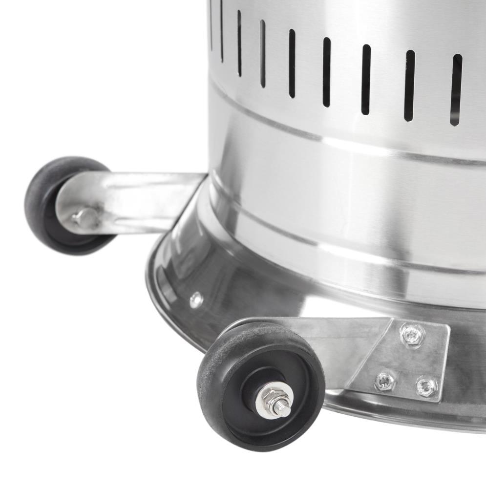 Fire Sense Fire Sense Performance Series Patio Heater with Wheels 50,000 BTU Output-Unpainted Stainless Steel