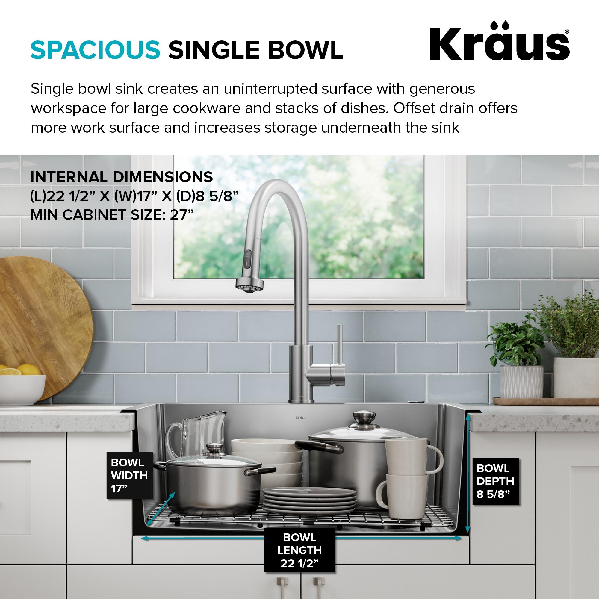 KRAUS Fairlane Undermount 18-Gauge Stainless Steel Kitchen Sink