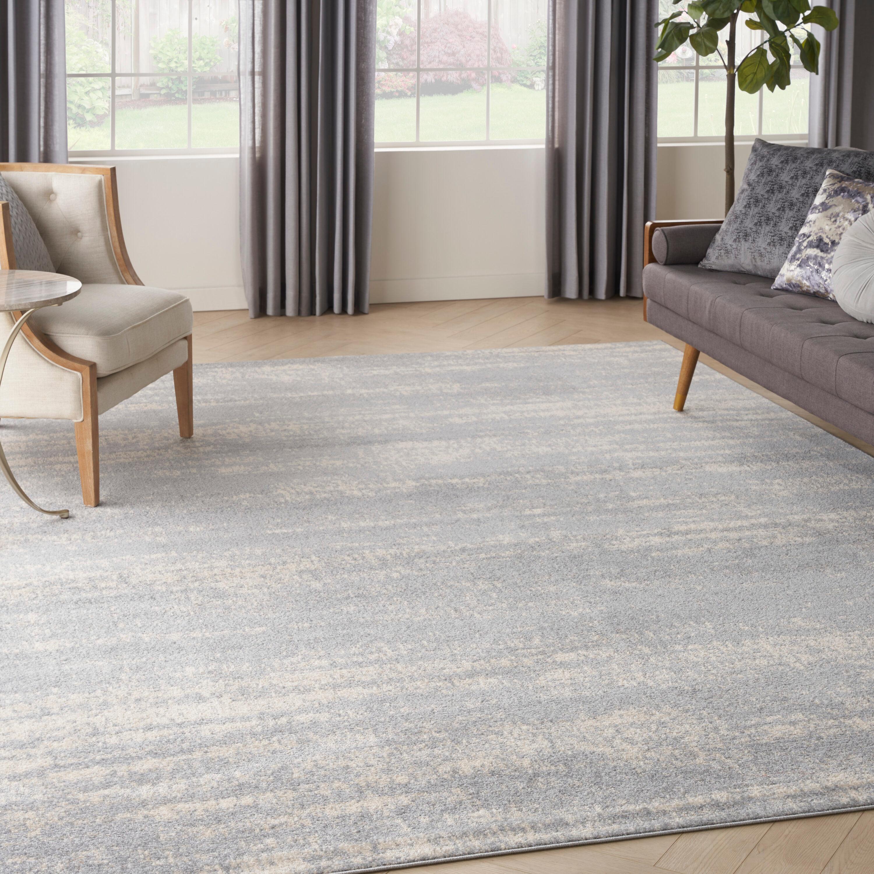Nourison Essentials 10' x 14' Grey/Beige Modern Indoor/Outdoor Rug