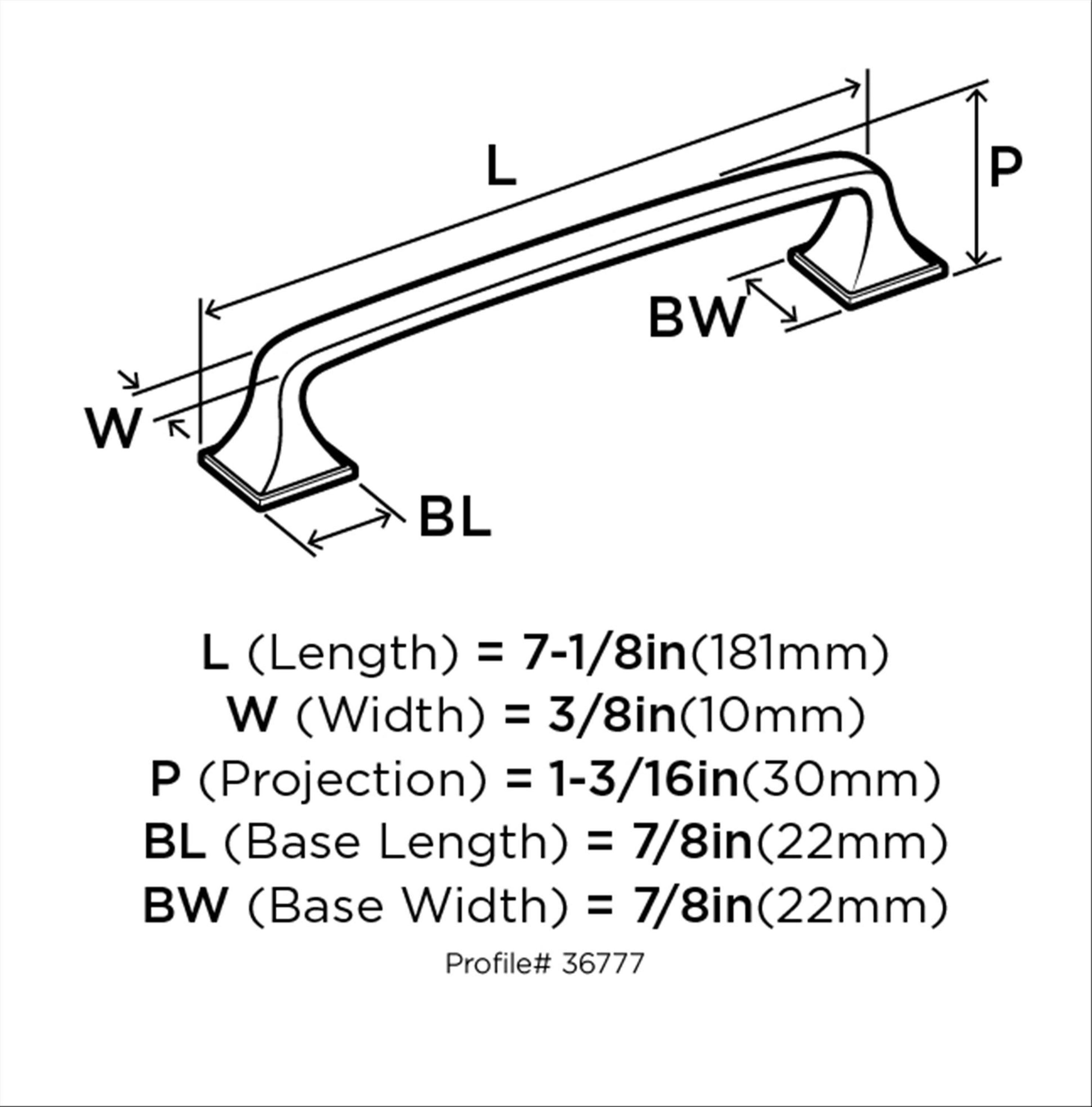 Amerock Ville 6-5/16 inch (160mm) Center-to-Center Satin Nickel Cabinet Pull
