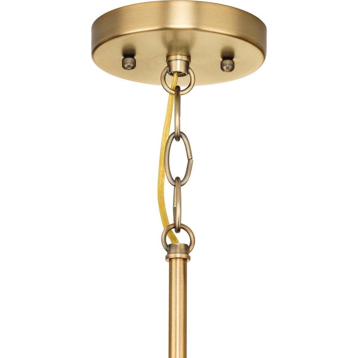 Progress Lighting Hinton 1-Light Pendant Vintage Brass Cone Shade Collection