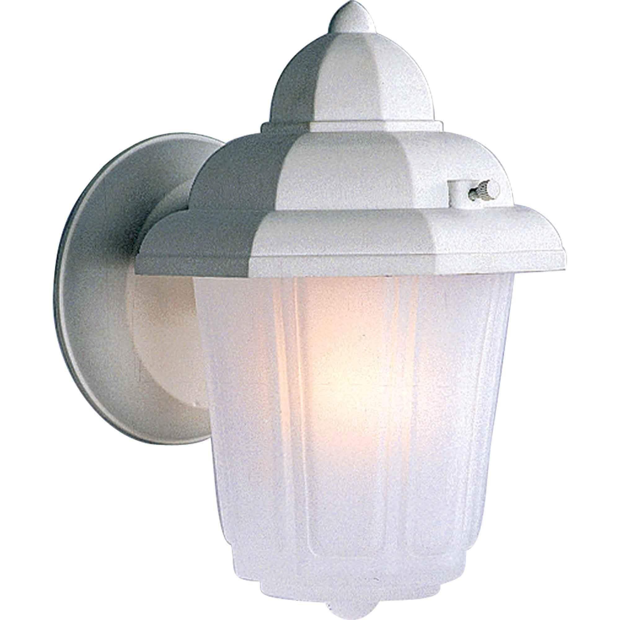 Frosted Glass & Cast Aluminum 8.75" White Outdoor Sconce